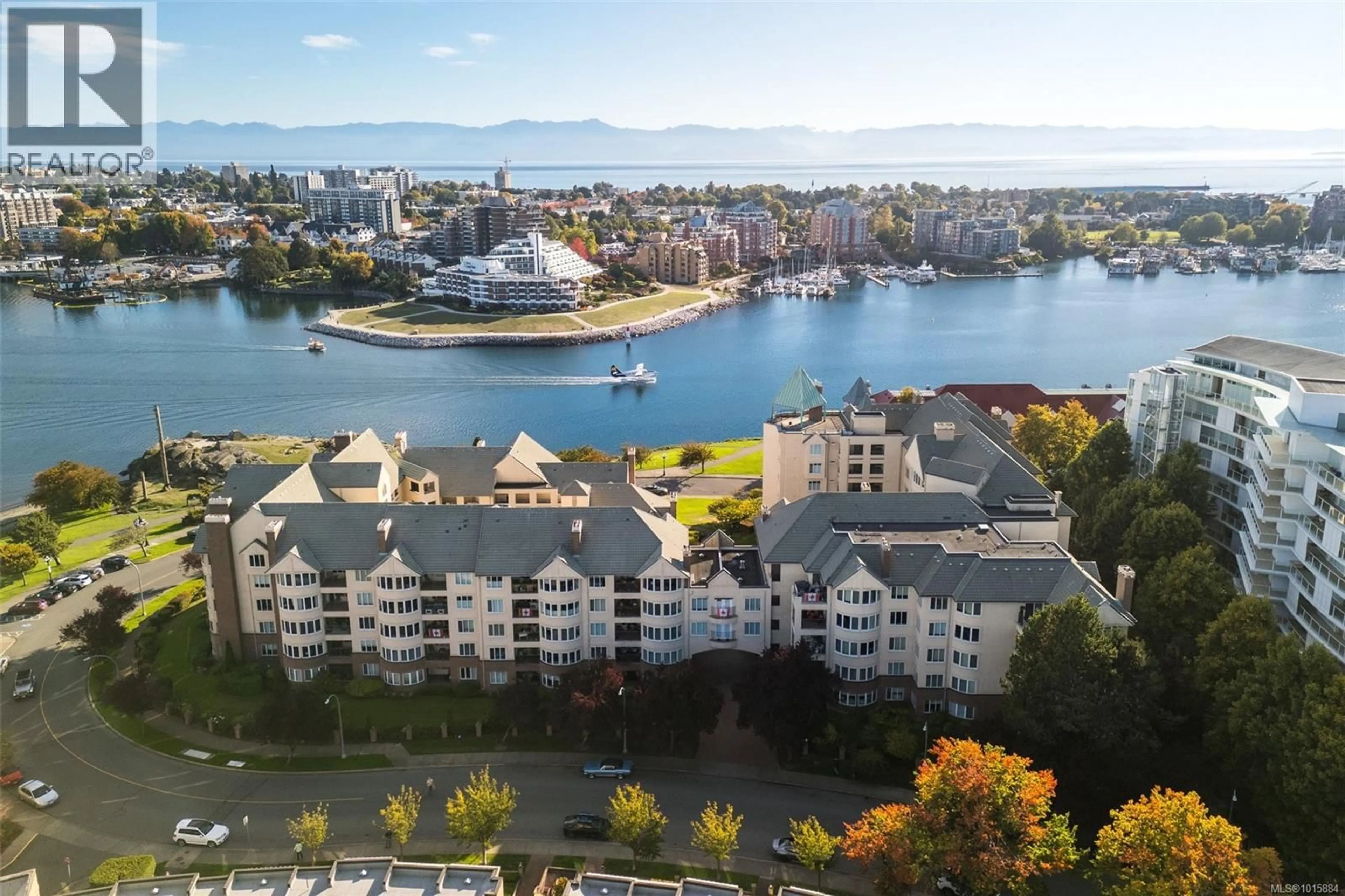 A pic from outside/outdoor area/front of a property/back of a property/a pic from drone, water/lake/river/ocean view for 303 - 50 SONGHEES ROAD, Victoria British Columbia V9A7J4