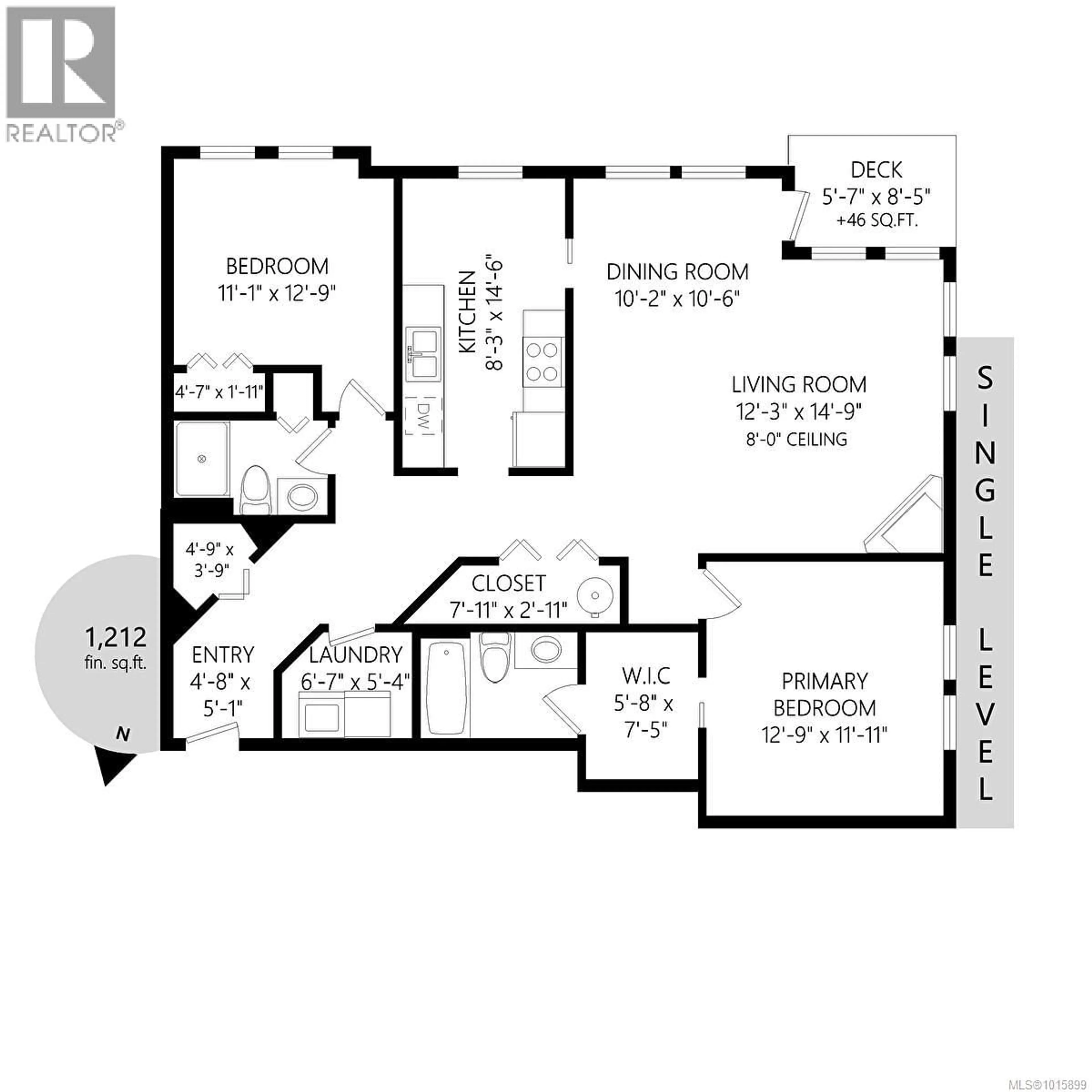 Floor plan for 204 - 9945 FIFTH STREET, Sidney British Columbia V8L2X6