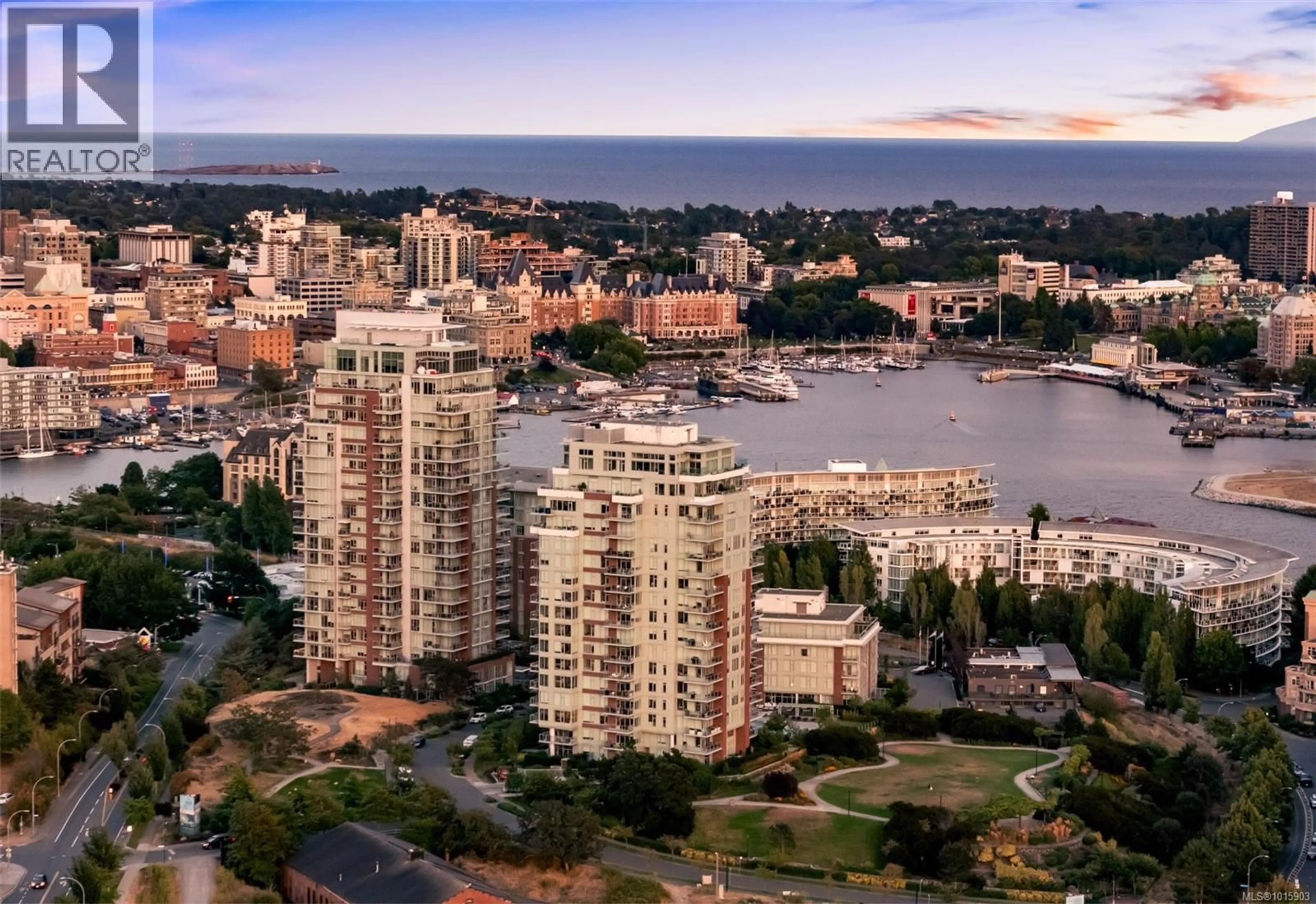 A pic from outside/outdoor area/front of a property/back of a property/a pic from drone, water/lake/river/ocean view for 905 - 60 SAGHALIE ROAD, Victoria British Columbia V9A0H1