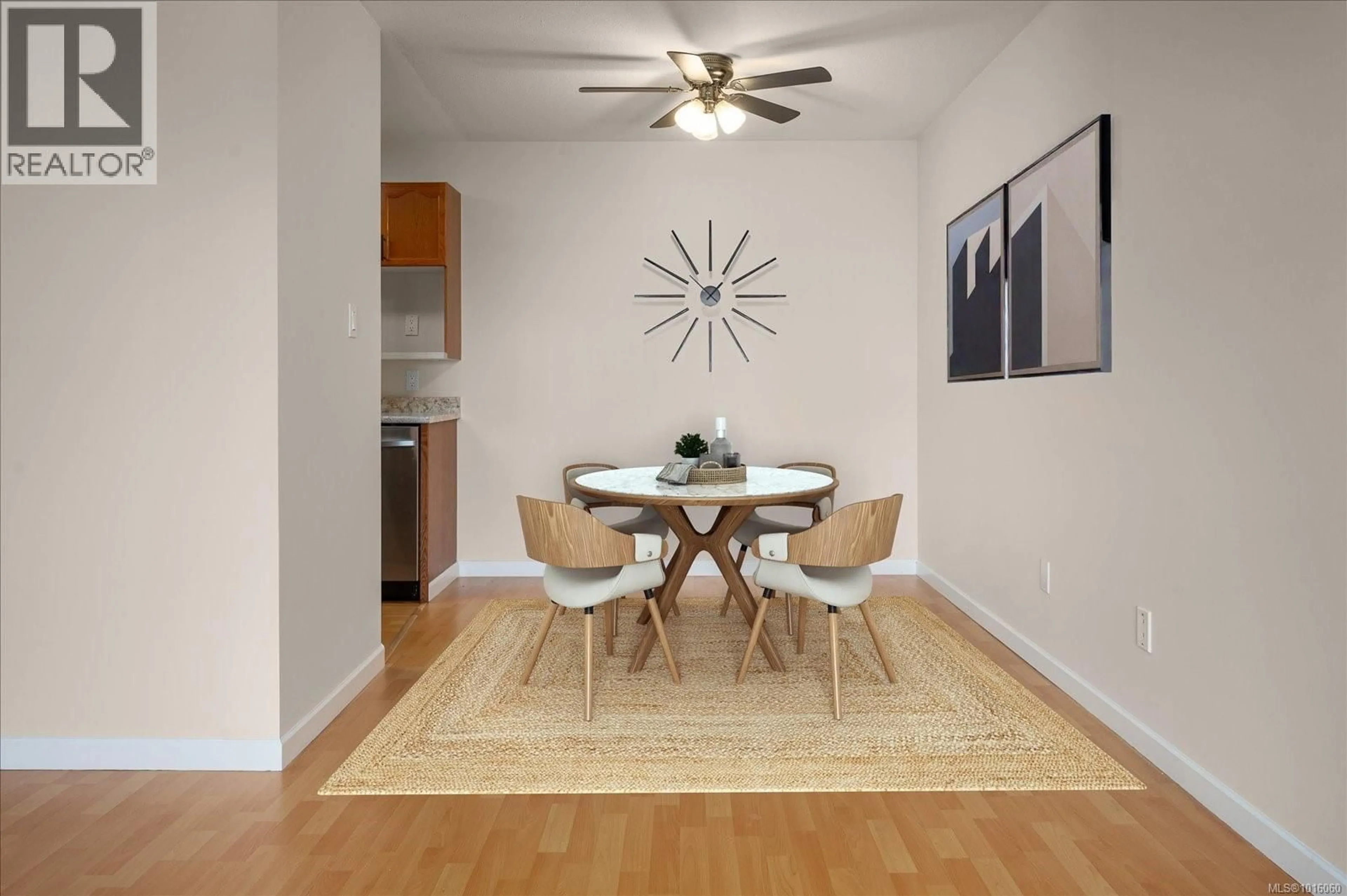 Dining room, wood/laminate floor for 204 - 266 HIRST AVENUE WEST, Parksville British Columbia V9P2K9