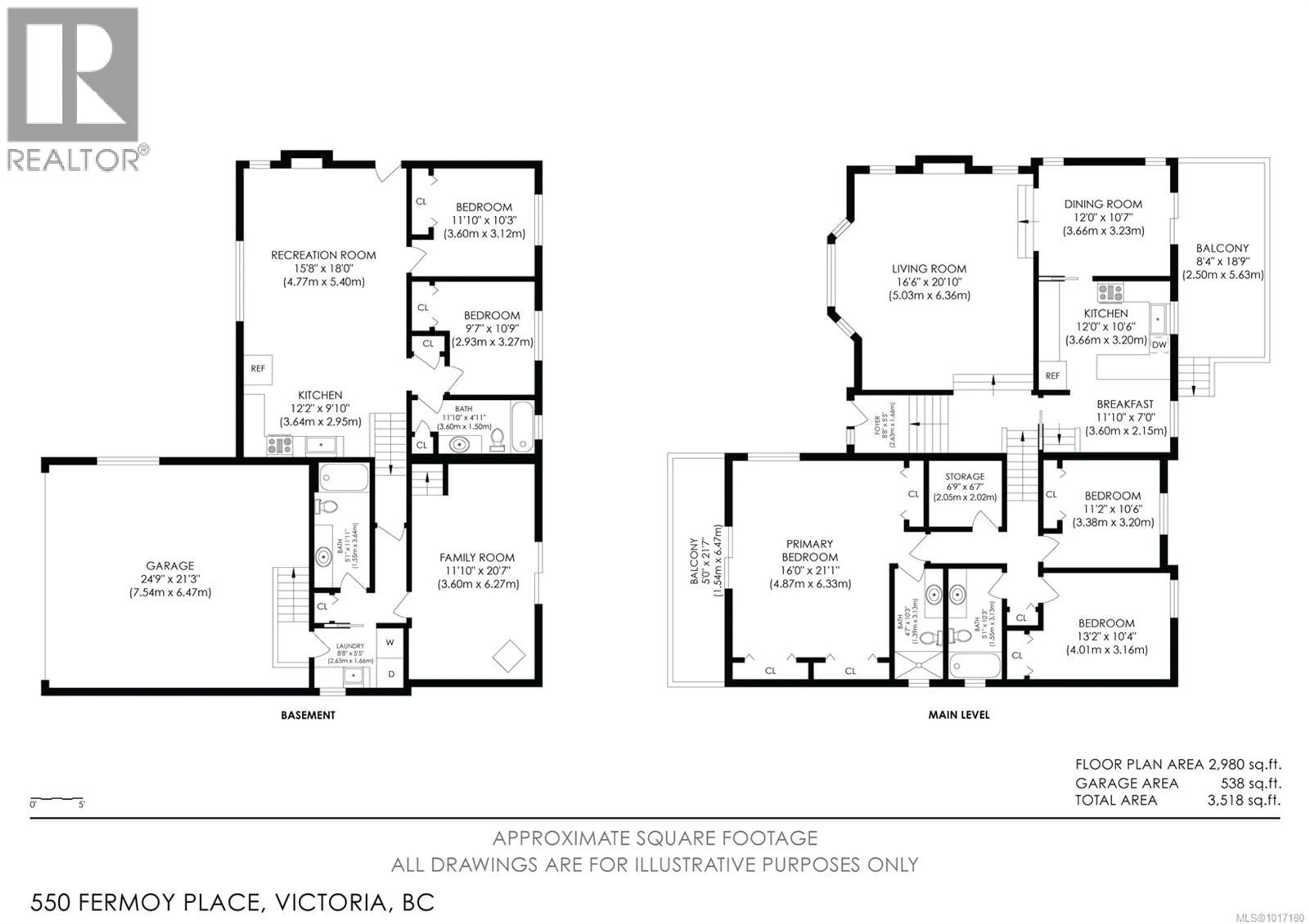 Floor plan for 550 FERMOY PLACE, Saanich British Columbia V8Z6N2