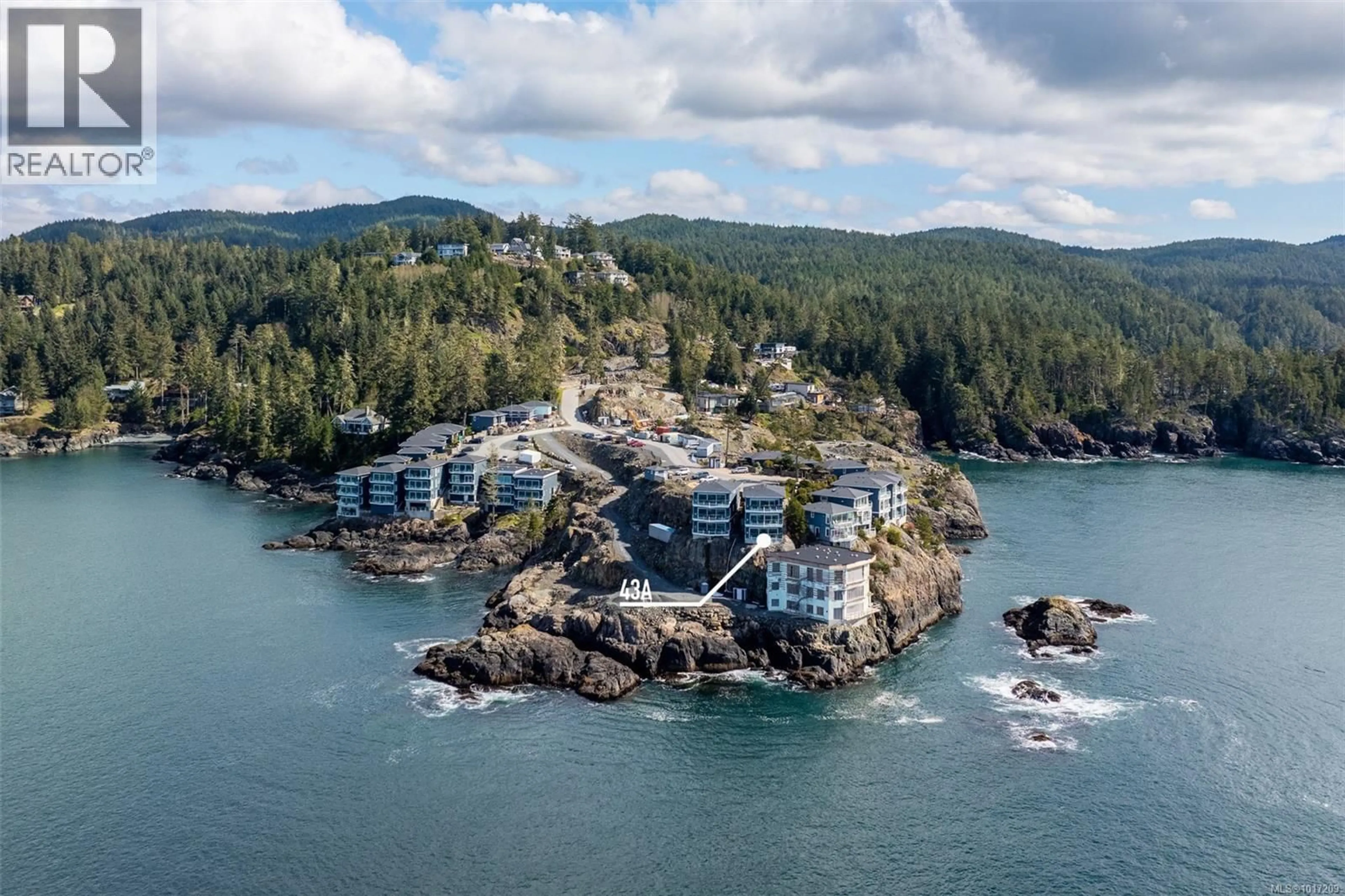 A pic from outside/outdoor area/front of a property/back of a property/a pic from drone, water/lake/river/ocean view for 43A - 1000 SOOKEPOINT PLACE, Sooke British Columbia V9Z1N8
