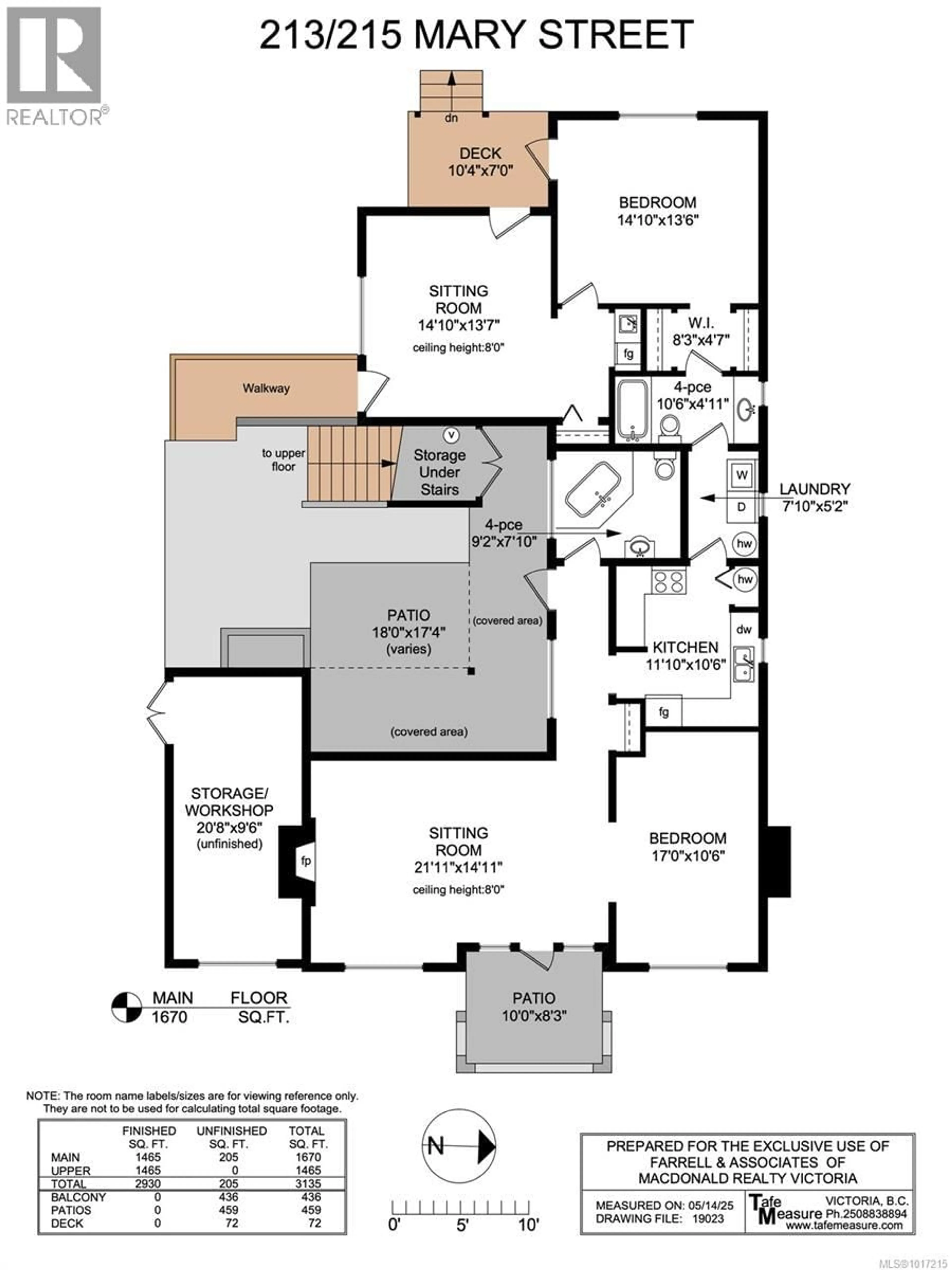 Floor plan for 215 MARY STREET, Victoria British Columbia V9A3V8