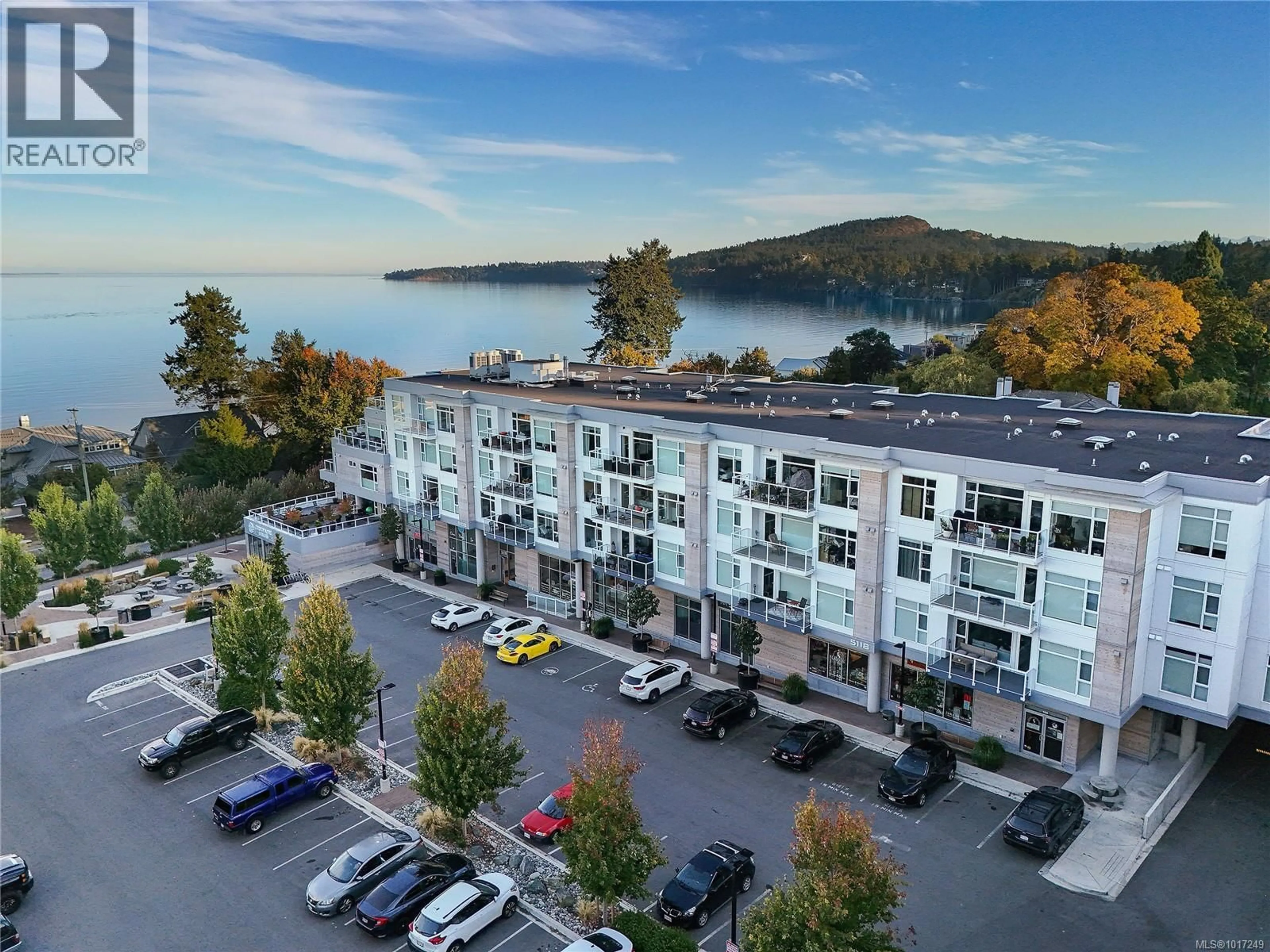 A pic from outside/outdoor area/front of a property/back of a property/a pic from drone, water/lake/river/ocean view for 302 - 5118 CORDOVA BAY ROAD, Saanich British Columbia V8X1R1
