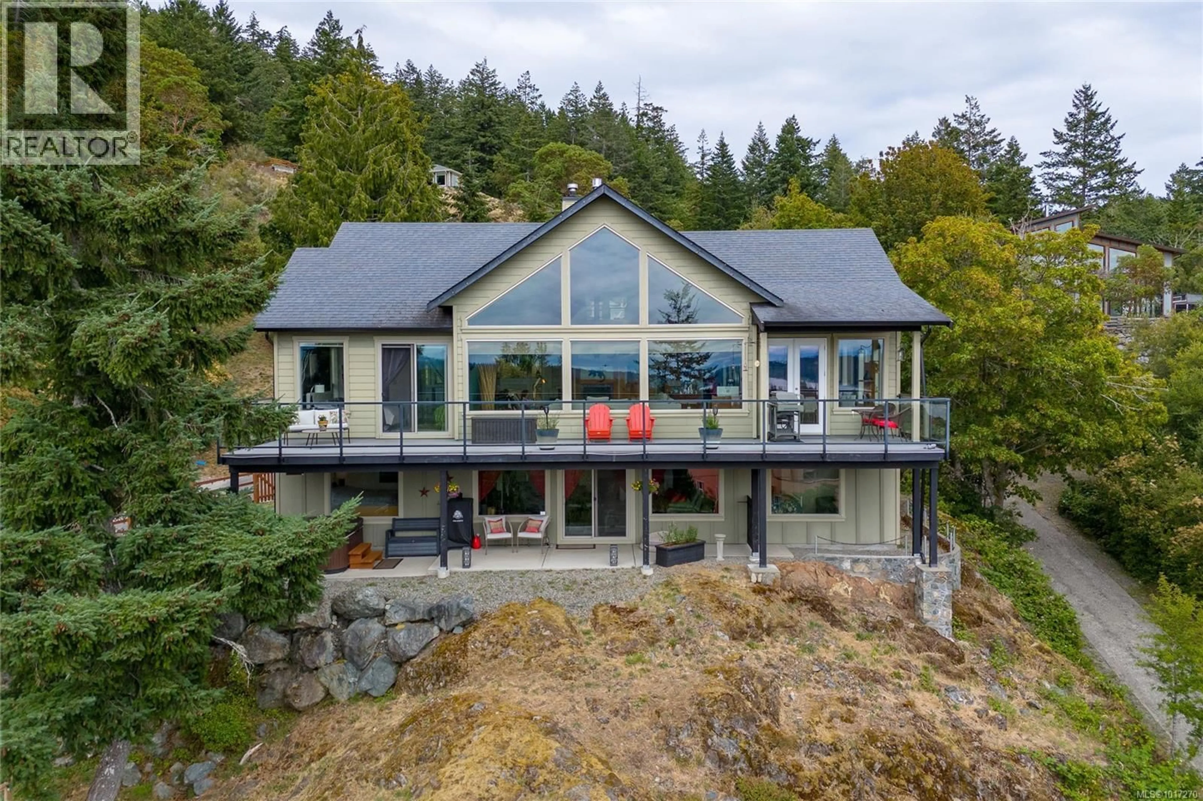 A pic from outside/outdoor area/front of a property/back of a property/a pic from drone, water/lake/river/ocean view for 5360 BASINVIEW HEIGHTS, Sooke British Columbia V9Z1K4