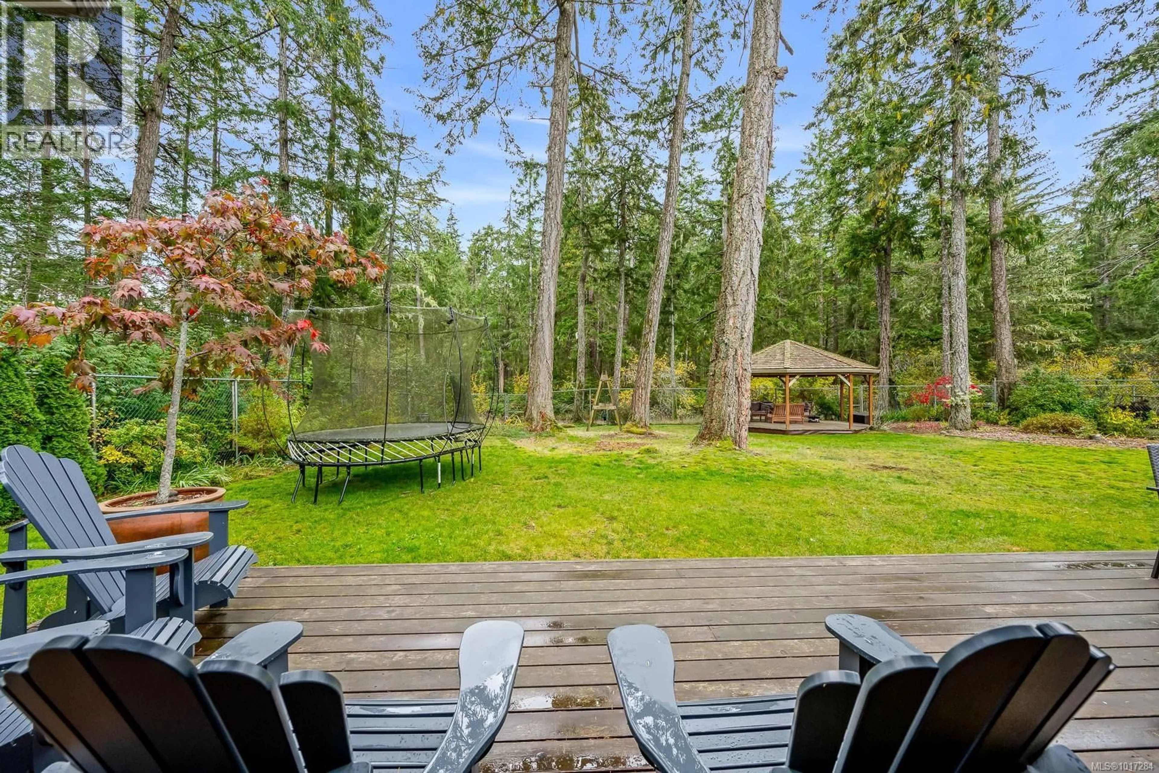 Patio, forest/trees view for 8809 DRIFTWOOD ROAD, Black Creek British Columbia V9J1A8