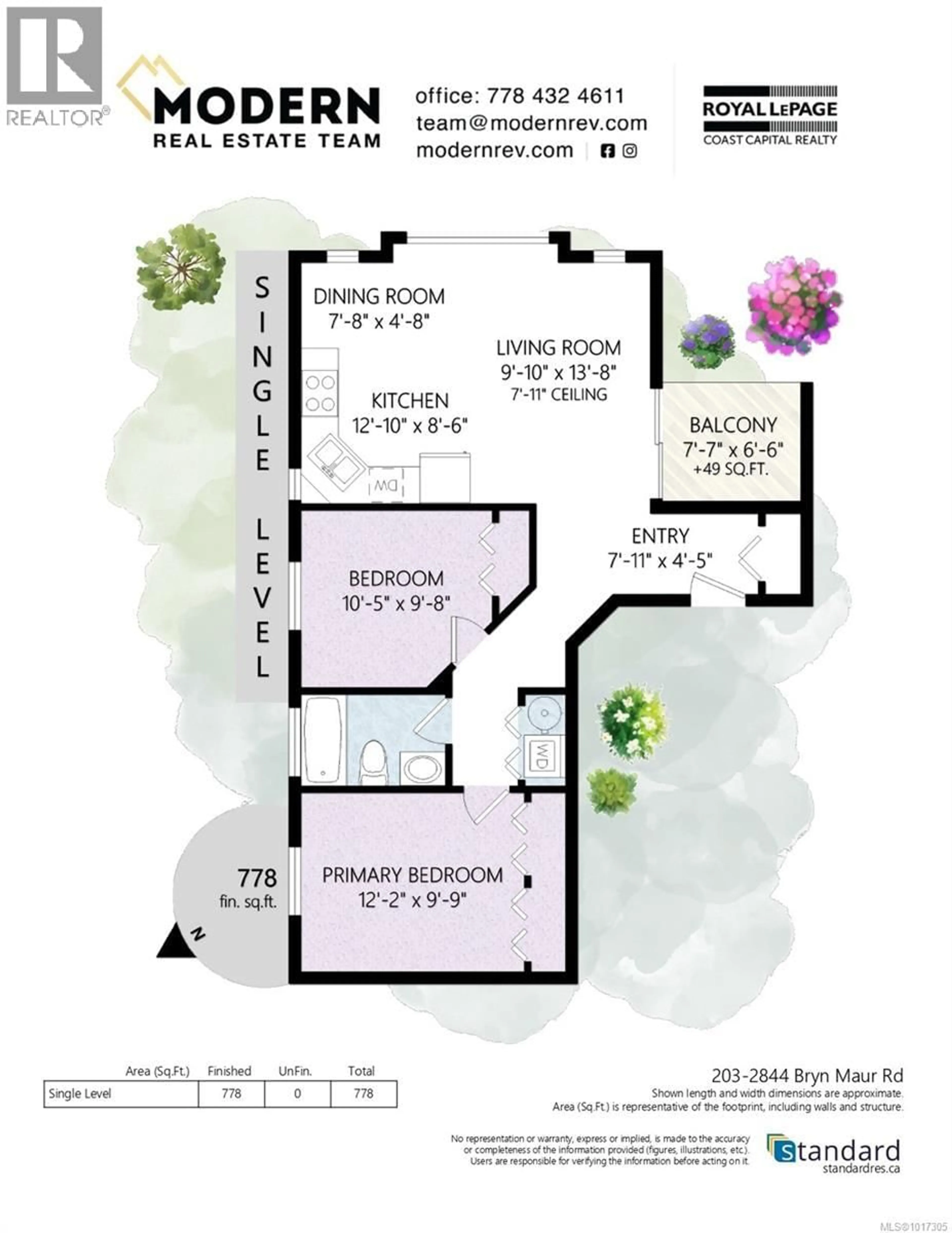 Floor plan for 203 - 2844 BRYN MAUR ROAD, Langford British Columbia L1L1L1
