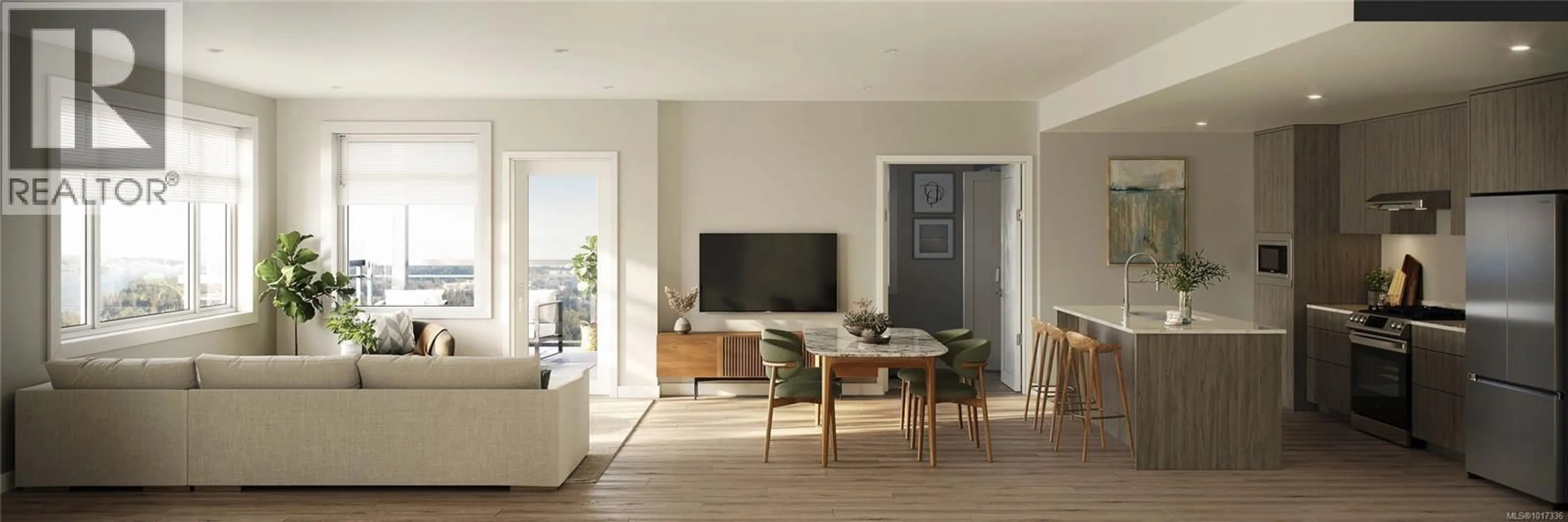 Living room with furniture, wood/laminate floor for 402 - 2000 WEST PARK LANE, View Royal British Columbia V9B3R7