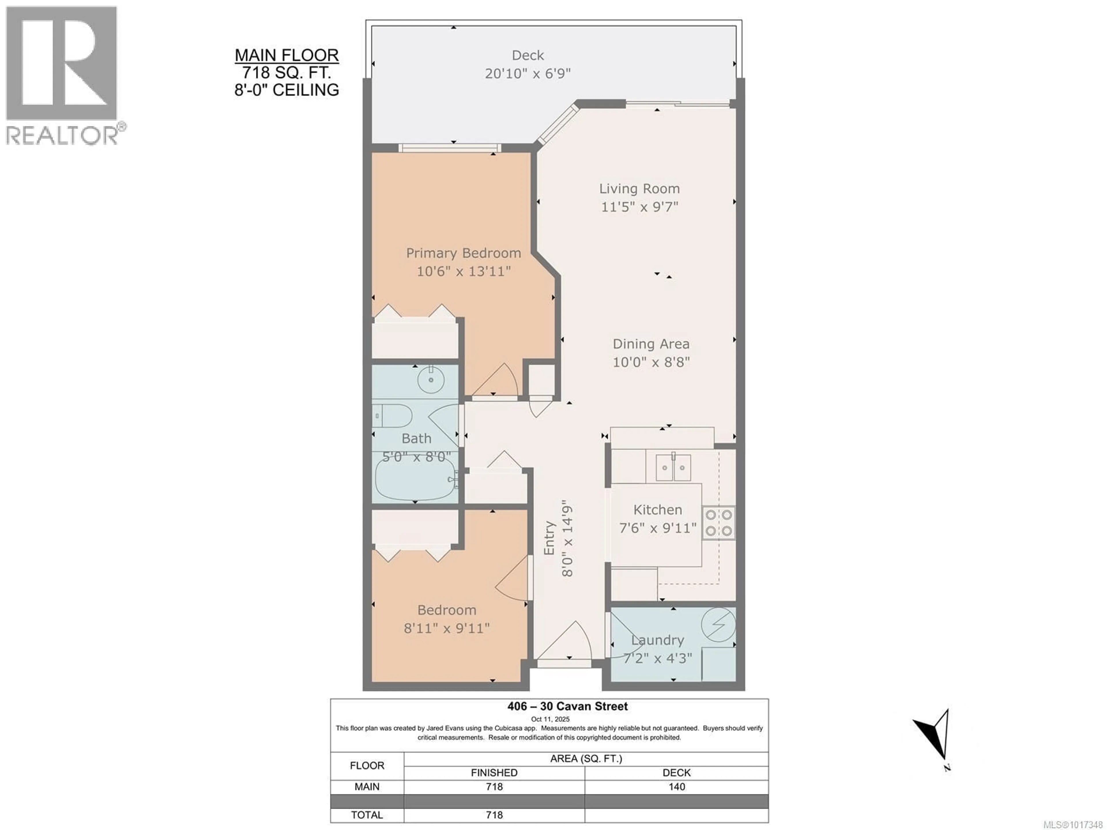 Floor plan for 406 - 30 CAVAN STREET, Nanaimo British Columbia V9R6K3