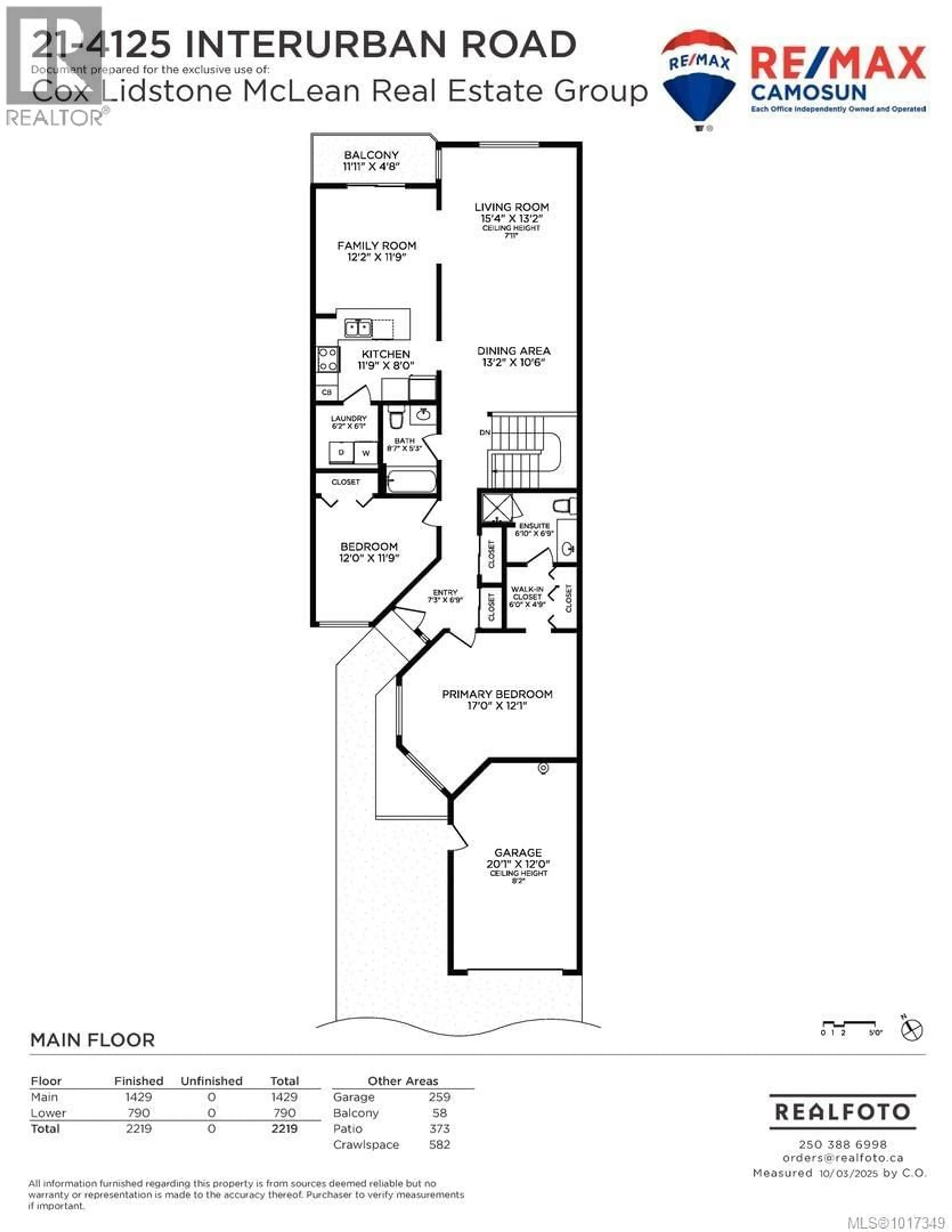 Floor plan for 21 - 4125 INTERURBAN ROAD, Saanich British Columbia V8Z4W8