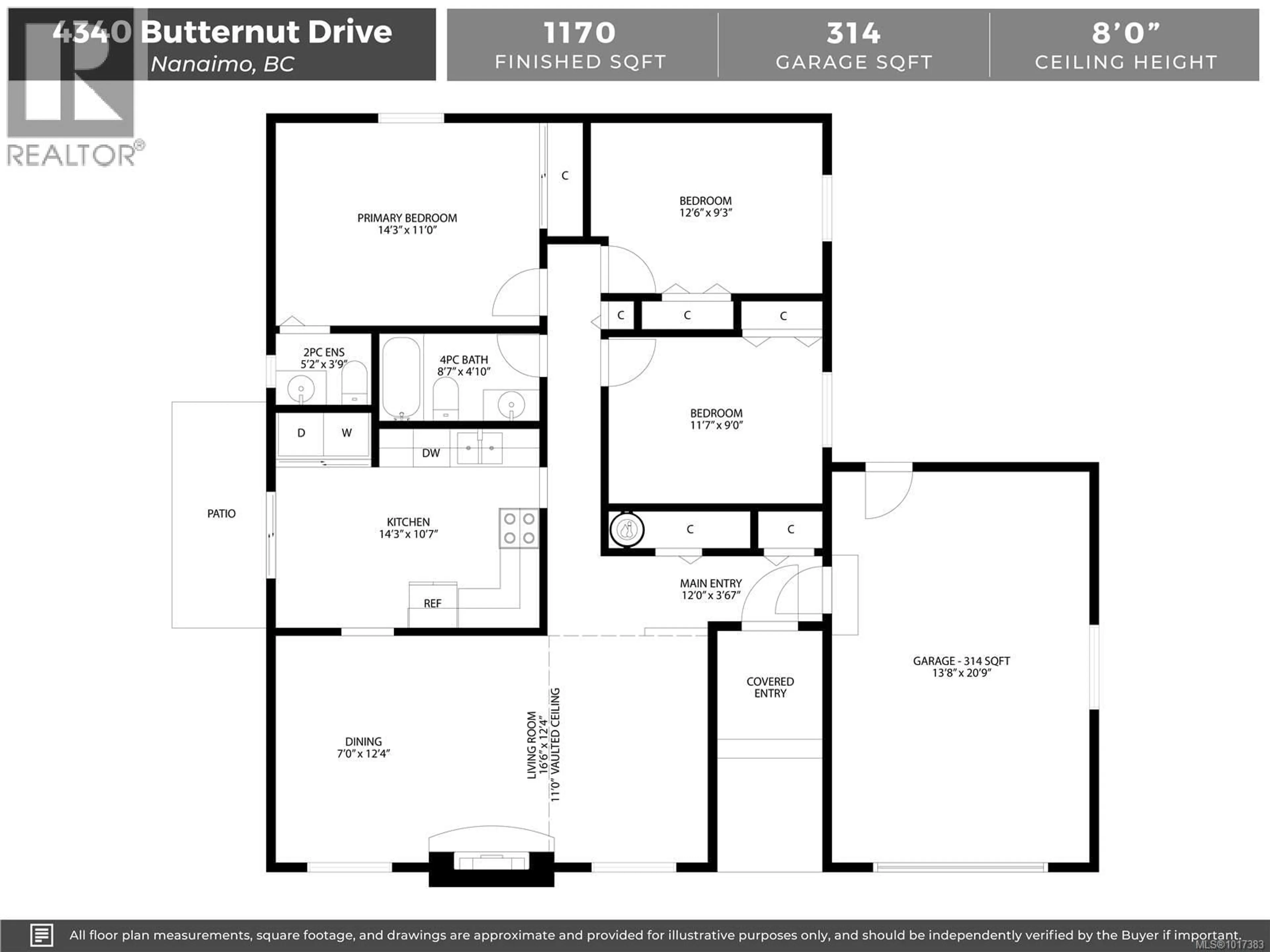 Floor plan for 4340 BUTTERNUT DRIVE, Nanaimo British Columbia V9T4J7