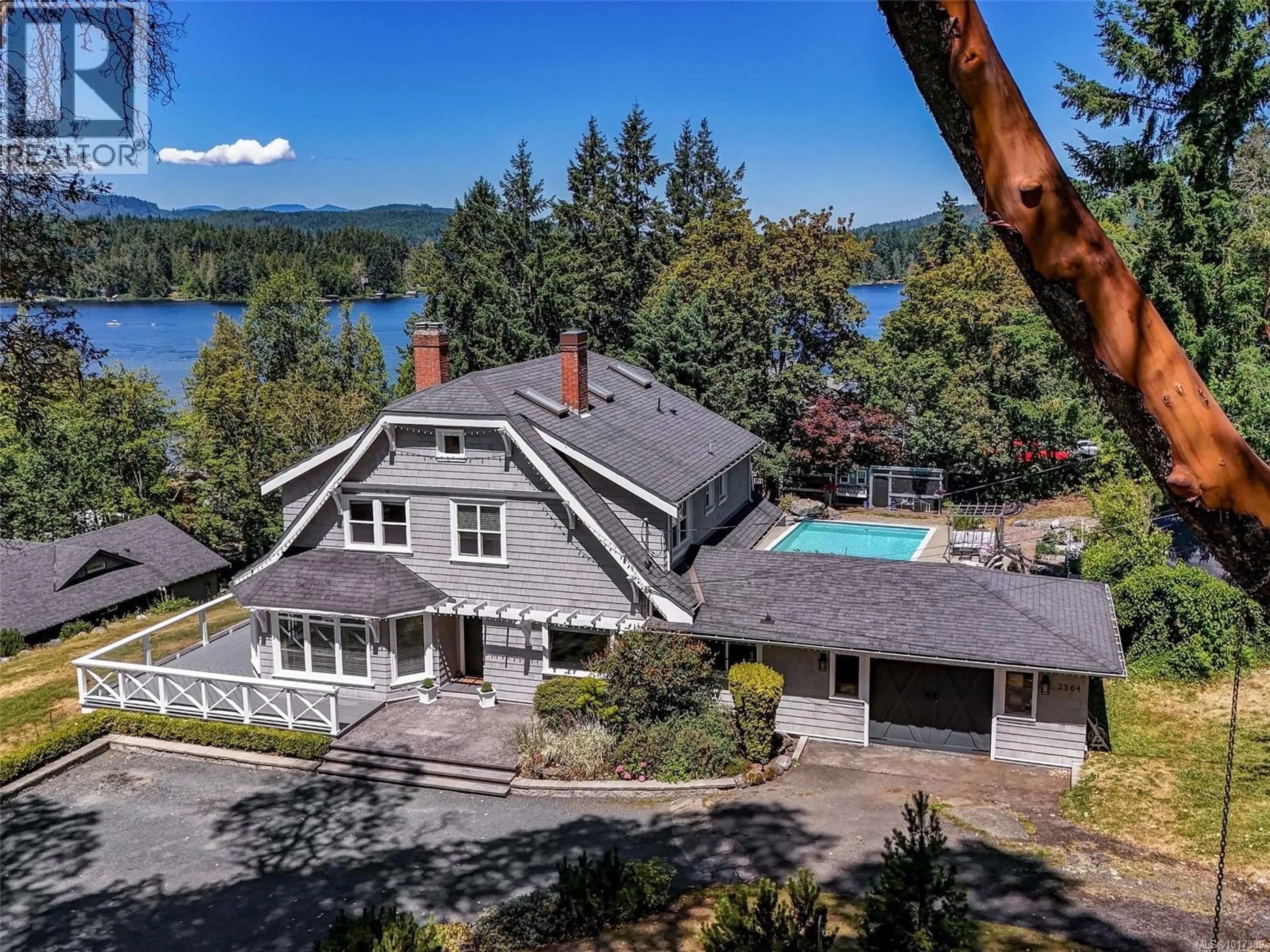 A pic from outside/outdoor area/front of a property/back of a property/a pic from drone, water/lake/river/ocean view for 2564 LAVINIA ROAD, Shawnigan Lake British Columbia V0R2W2
