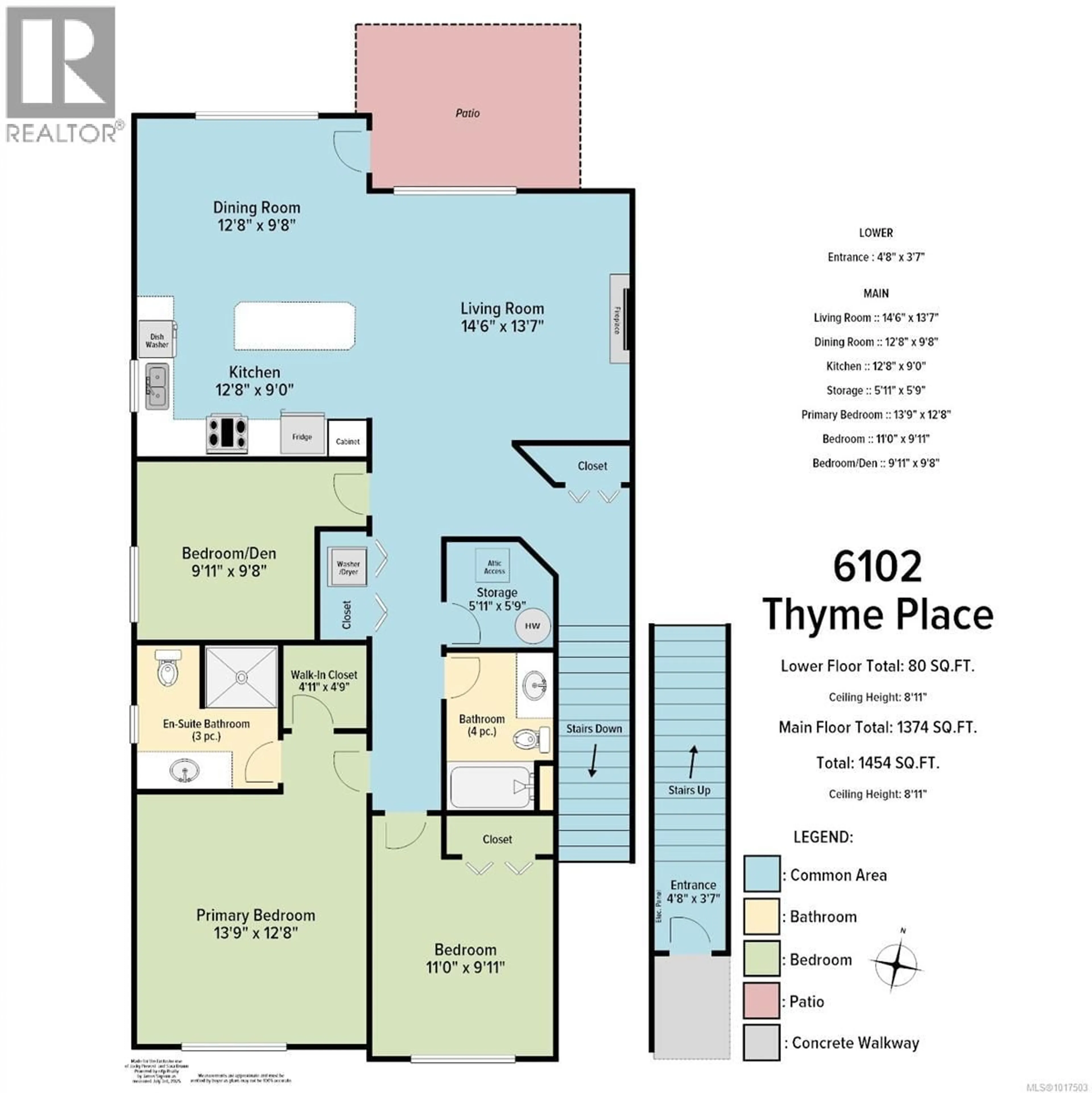 Floor plan for 6102 THYME PLACE, Nanaimo British Columbia V9V1M1