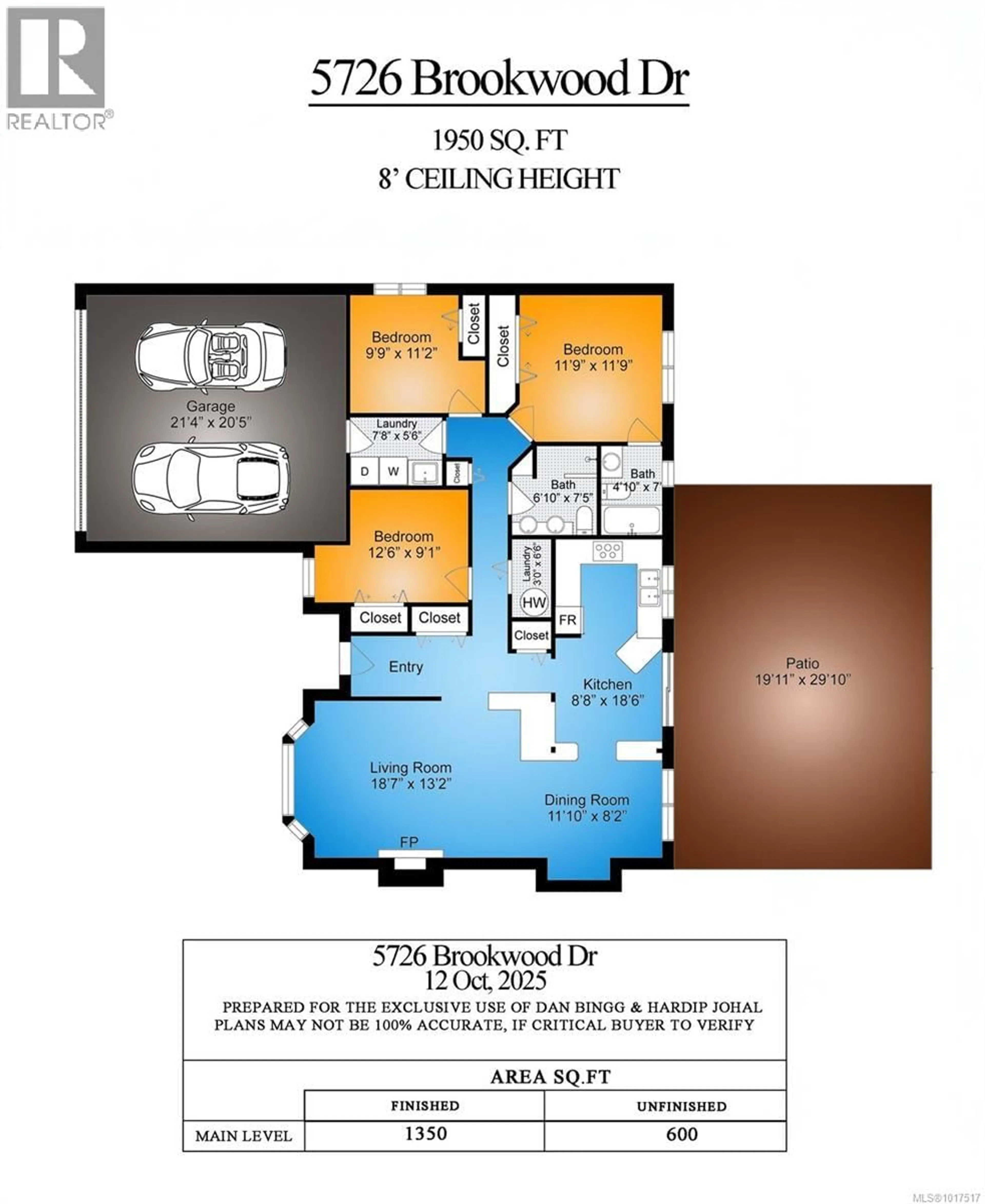 Floor plan for 5726 BROOKWOOD DRIVE, Nanaimo British Columbia V9T5P3