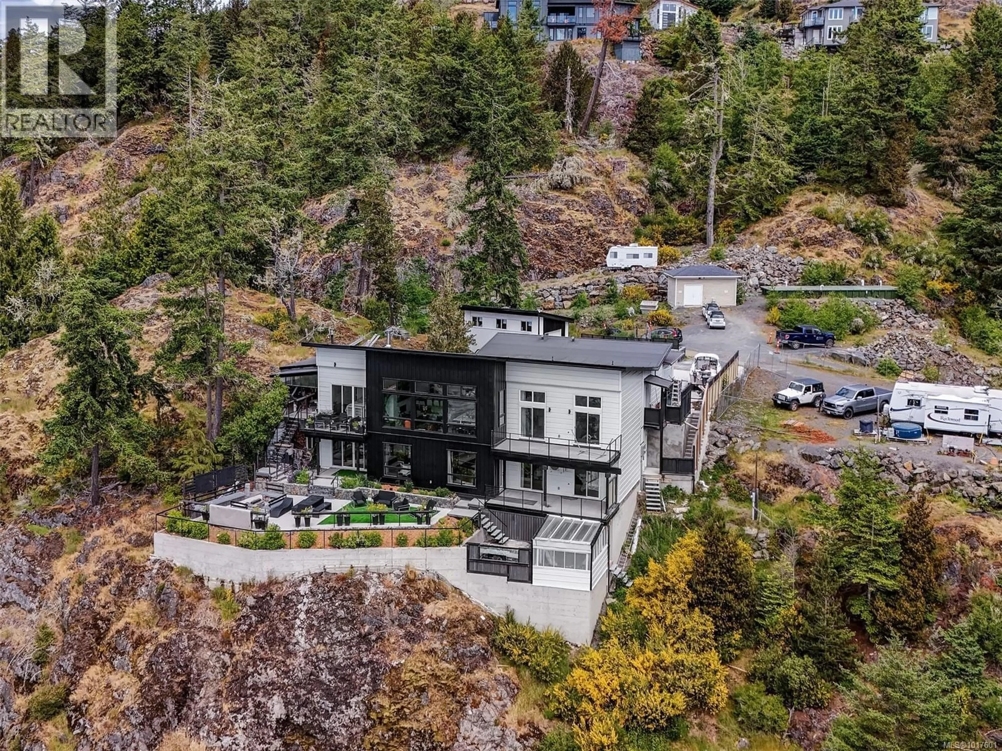 A pic from outside/outdoor area/front of a property/back of a property/a pic from drone, mountain view for 7551 OCEAN PARK PLACE, Sooke British Columbia V9Z1L8