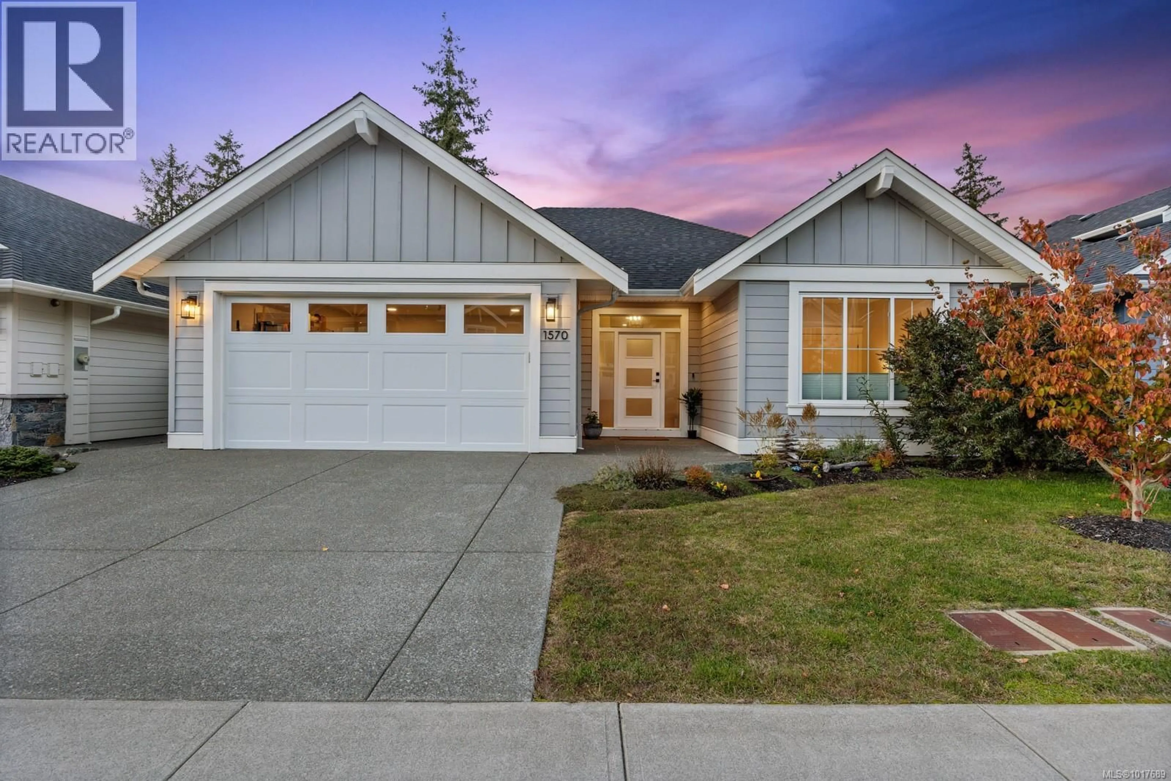 Home with vinyl exterior material, street for 1570 CROWN ISLE BOULEVARD, Courtenay British Columbia V9N0G3