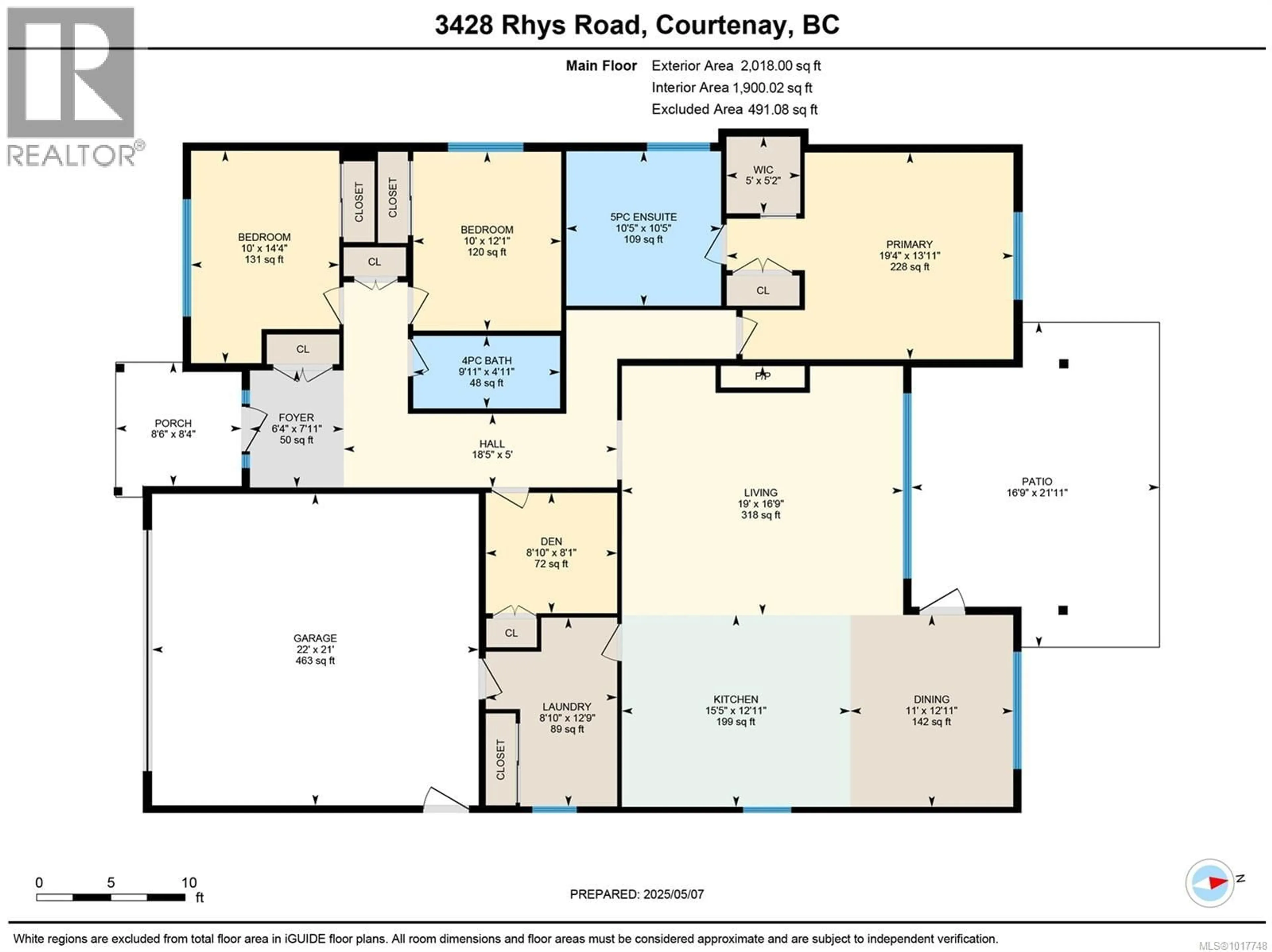Floor plan for 3428 RHYS ROAD, Courtenay British Columbia V9N7G3