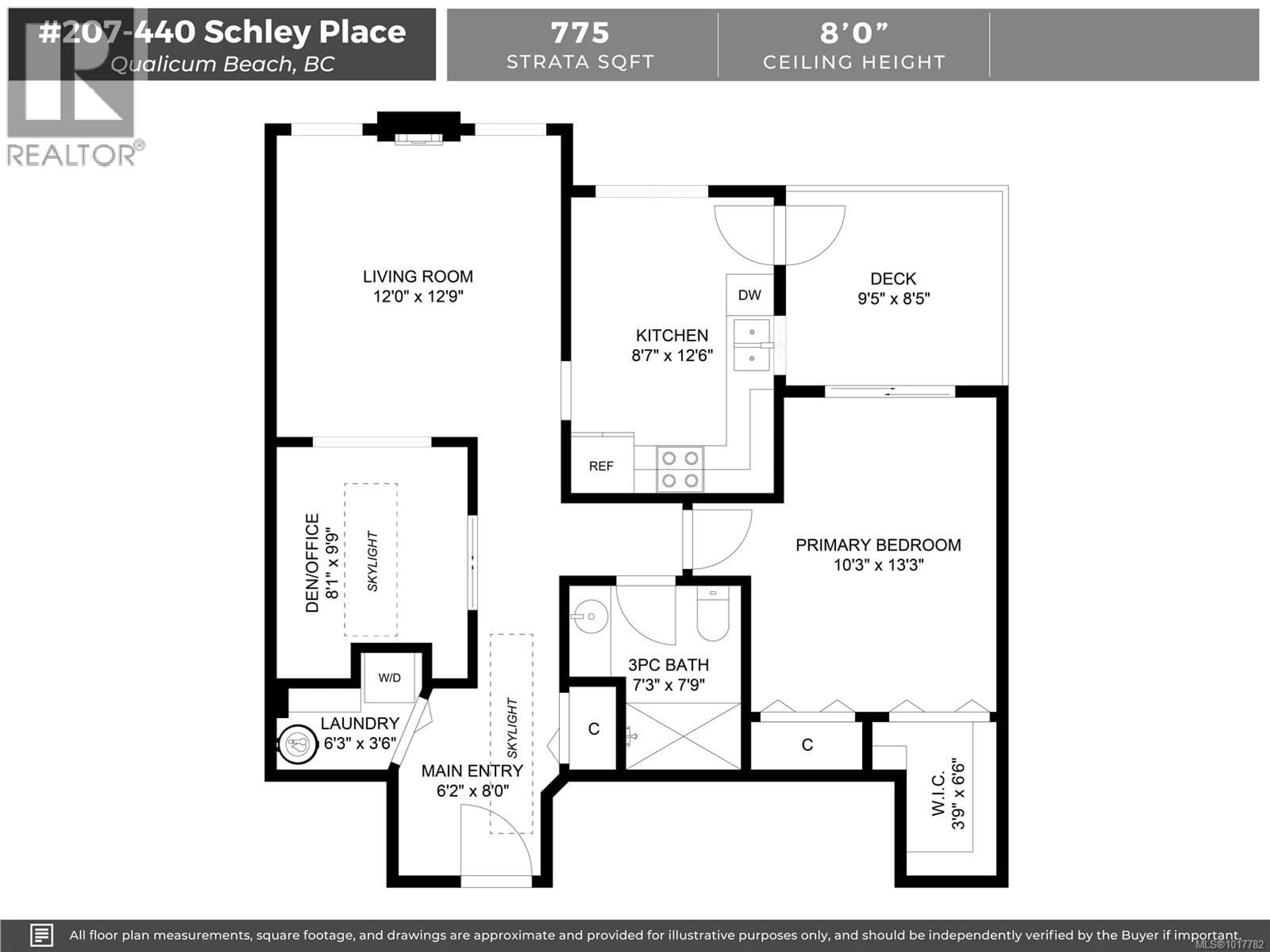 Floor plan for 207 - 440 SCHLEY PLACE, Qualicum Beach British Columbia V9K2M5