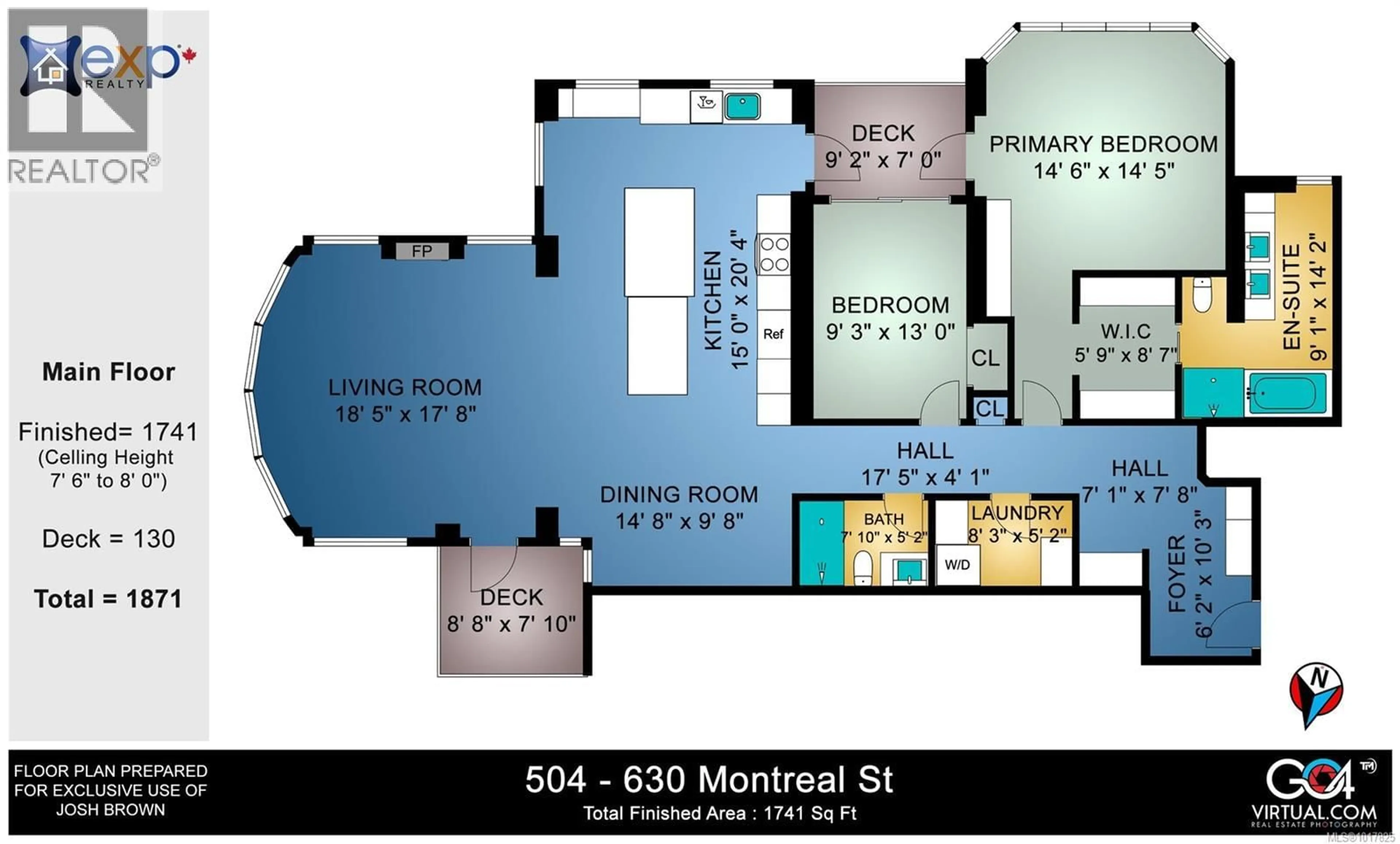 Floor plan for 504 - 630 MONTREAL STREET, Victoria British Columbia V8V4Y2