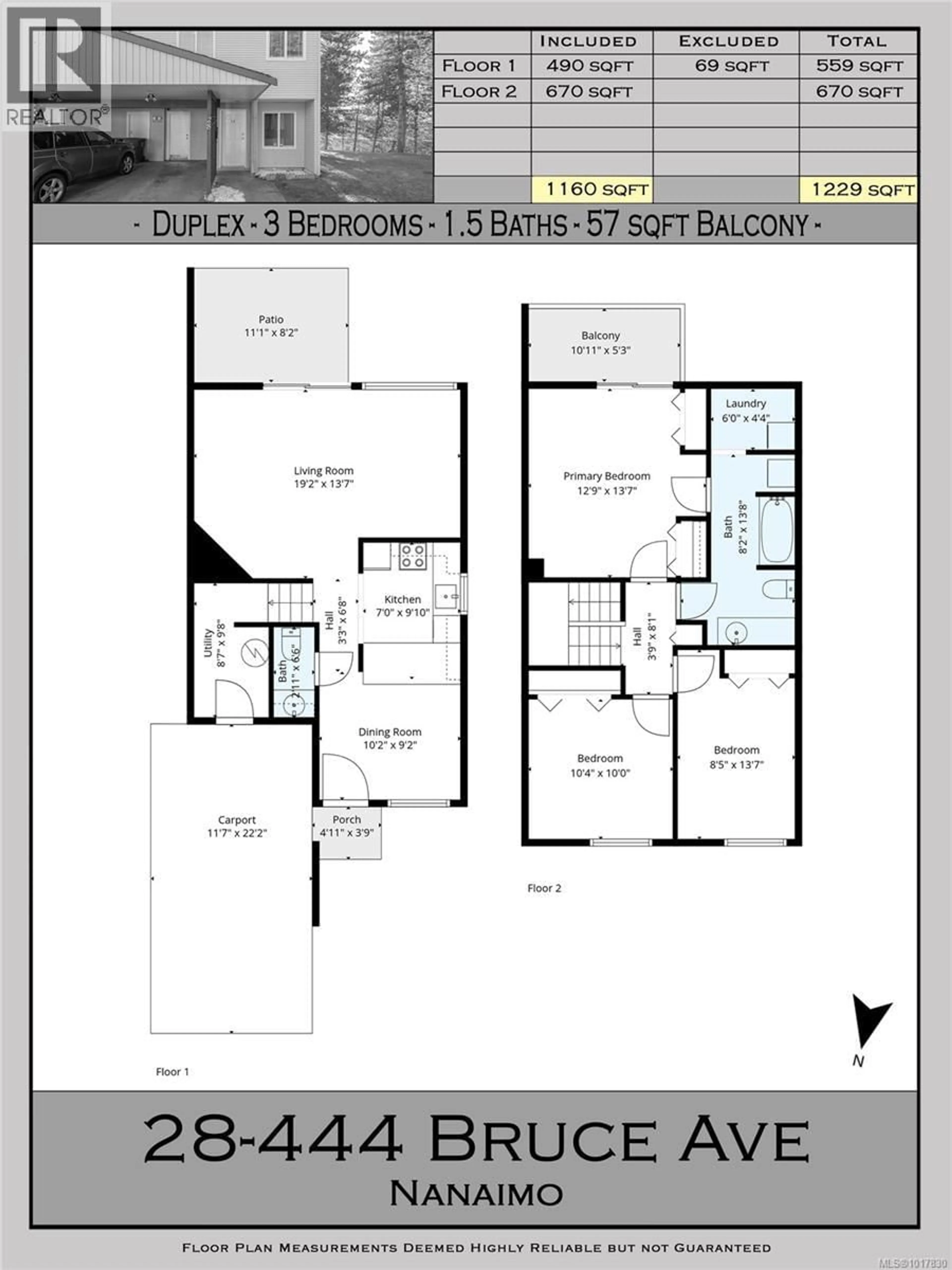 Floor plan for 28 - 444 BRUCE AVENUE, Nanaimo British Columbia V9R5W5