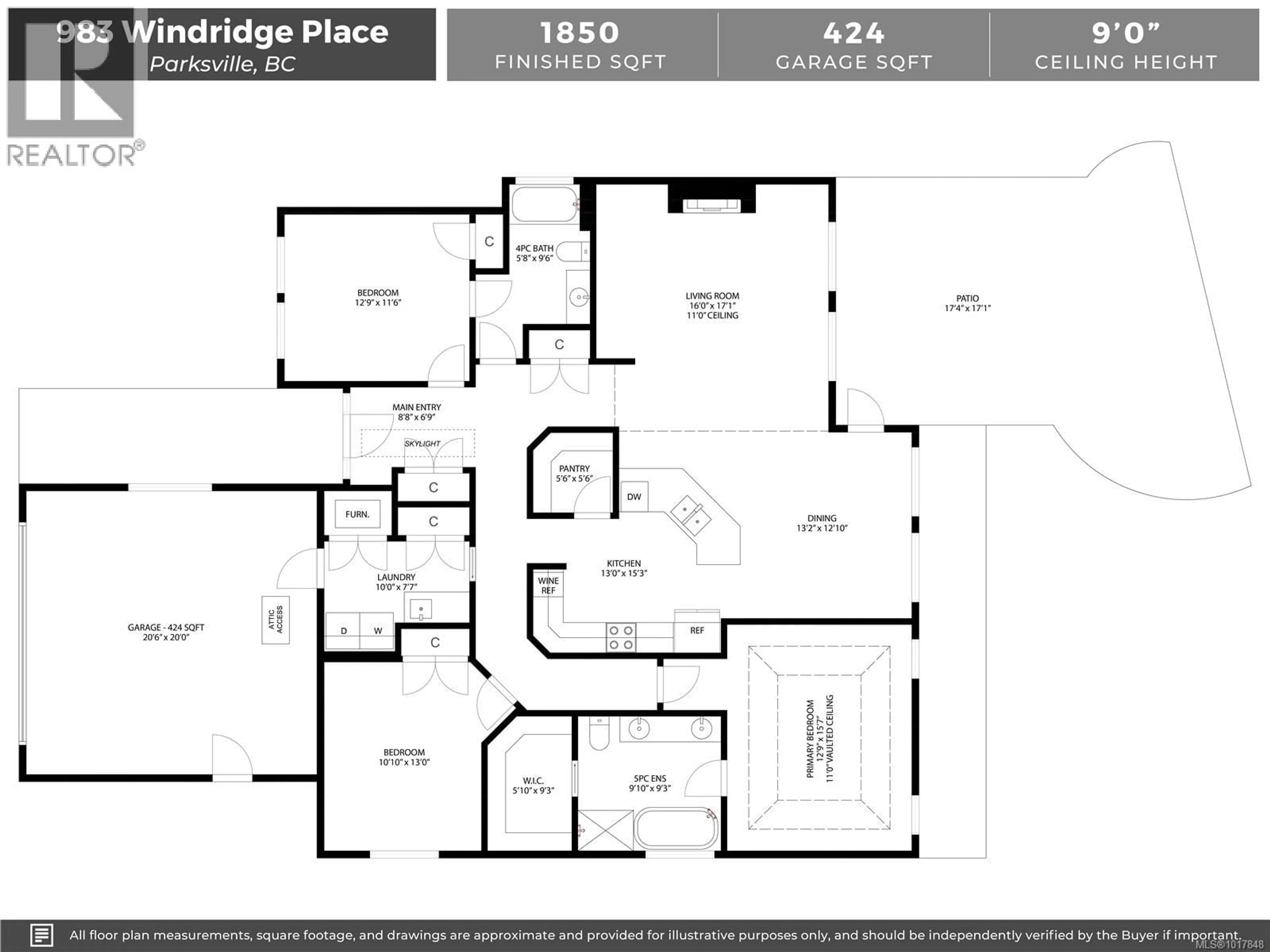 Floor plan for 983 WINDRIDGE PLACE, French Creek British Columbia V9P1T1