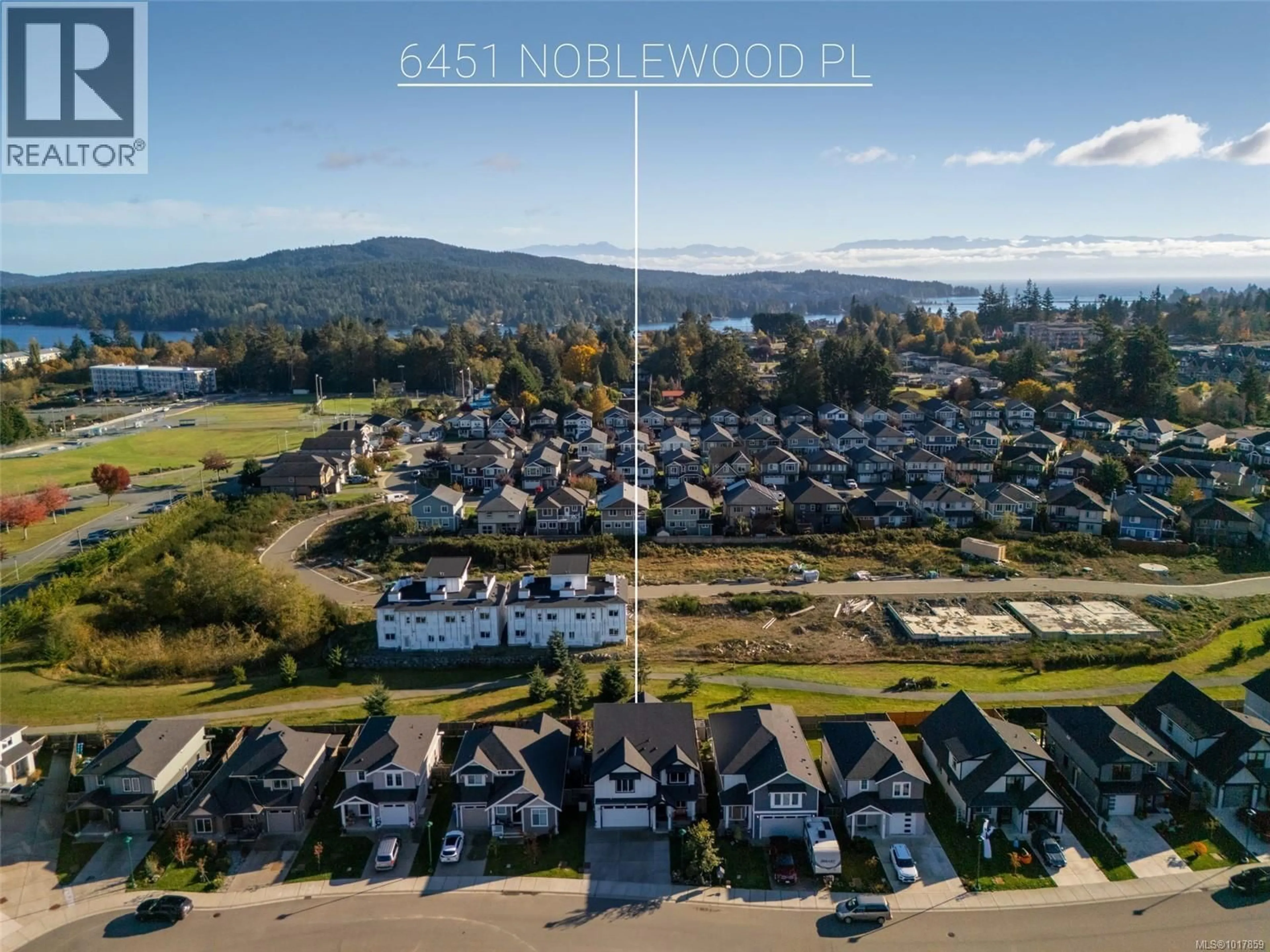 A pic from outside/outdoor area/front of a property/back of a property/a pic from drone, mountain view for 6541 NOBLEWOOD PLACE, Sooke British Columbia V9Z0W3