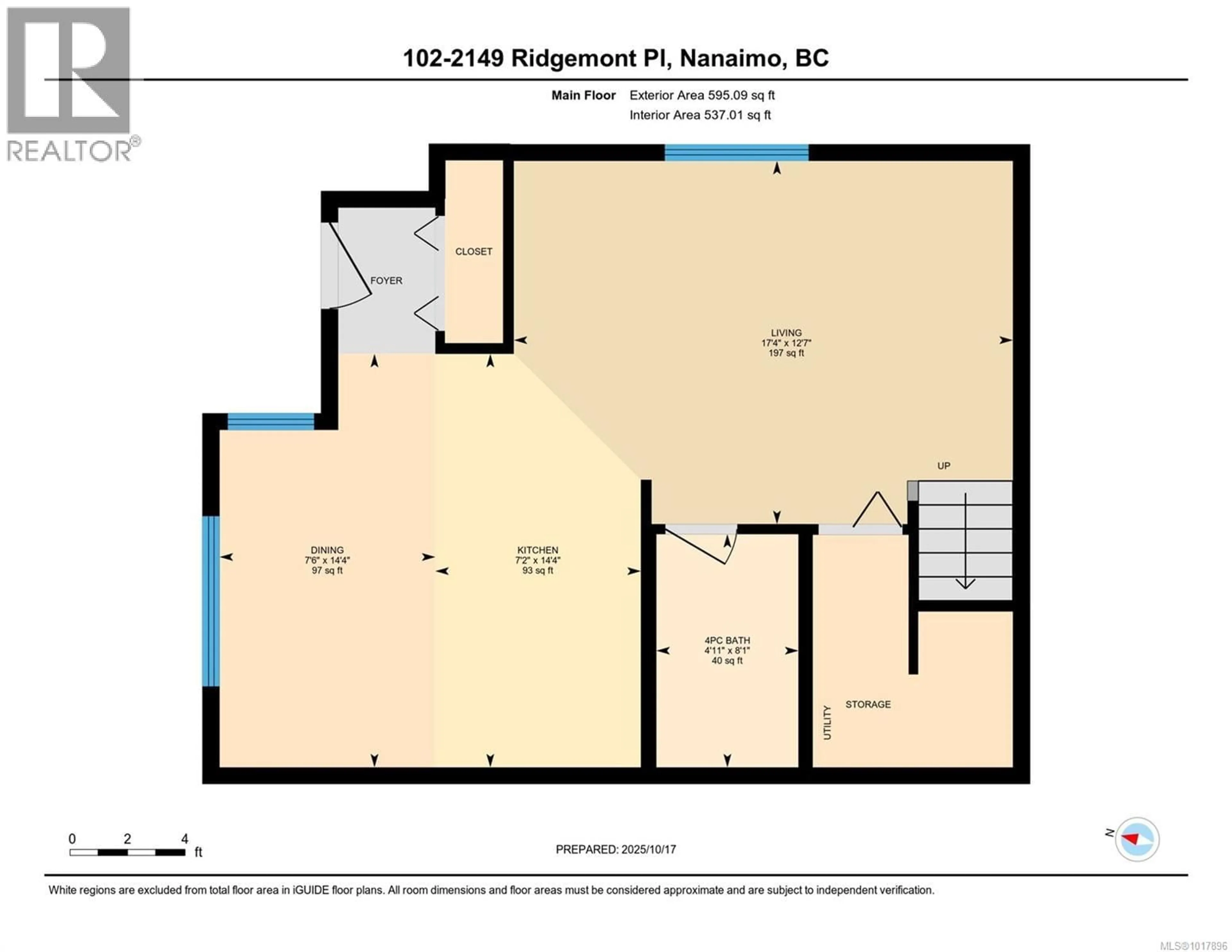Floor plan for 102 - 2149 RIDGEMONT PLACE, Nanaimo British Columbia V9T0C8