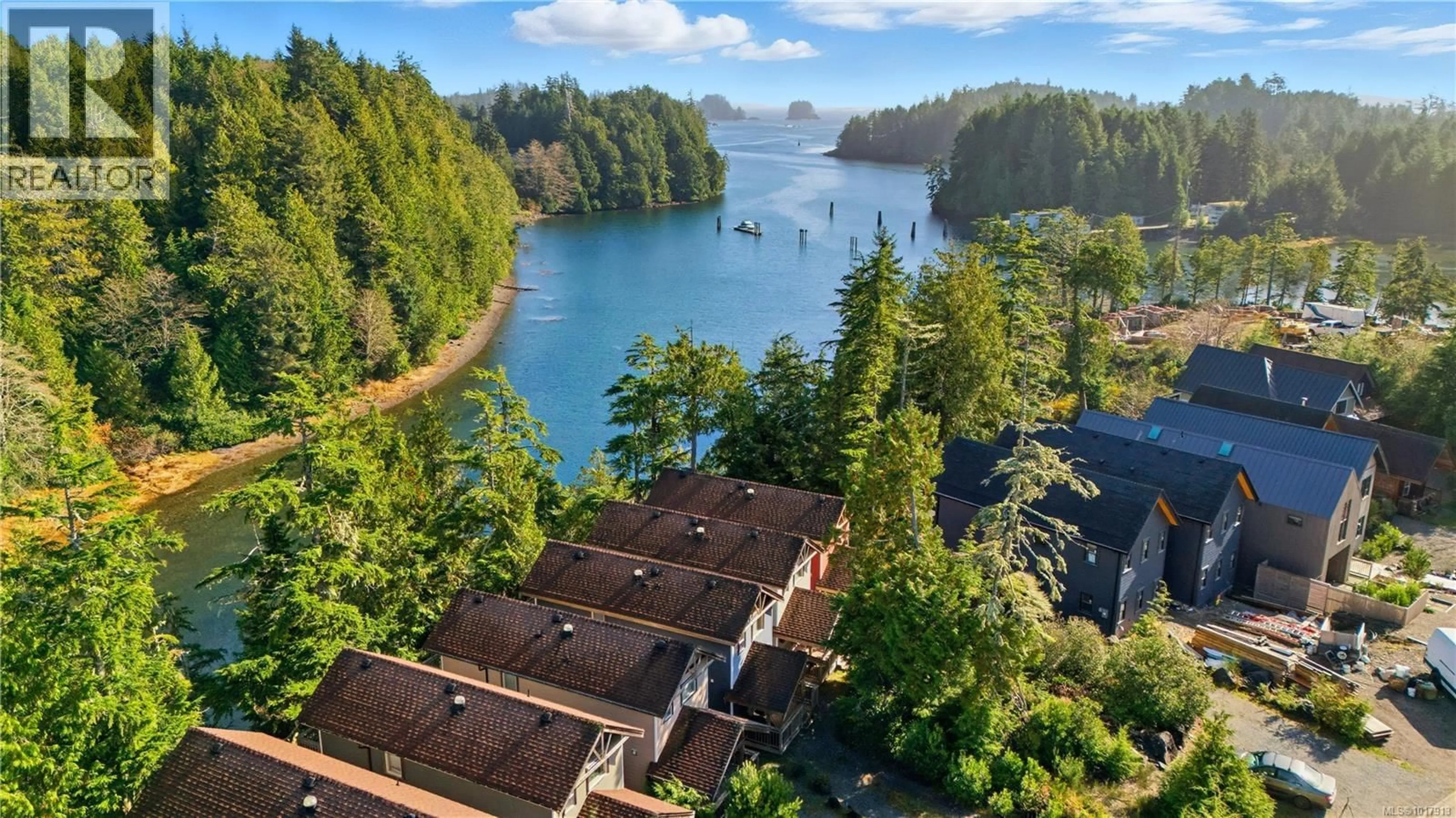 A pic from outside/outdoor area/front of a property/back of a property/a pic from drone, water/lake/river/ocean view for 265 BOARDWALK BOULEVARD, Ucluelet British Columbia V0R3A0