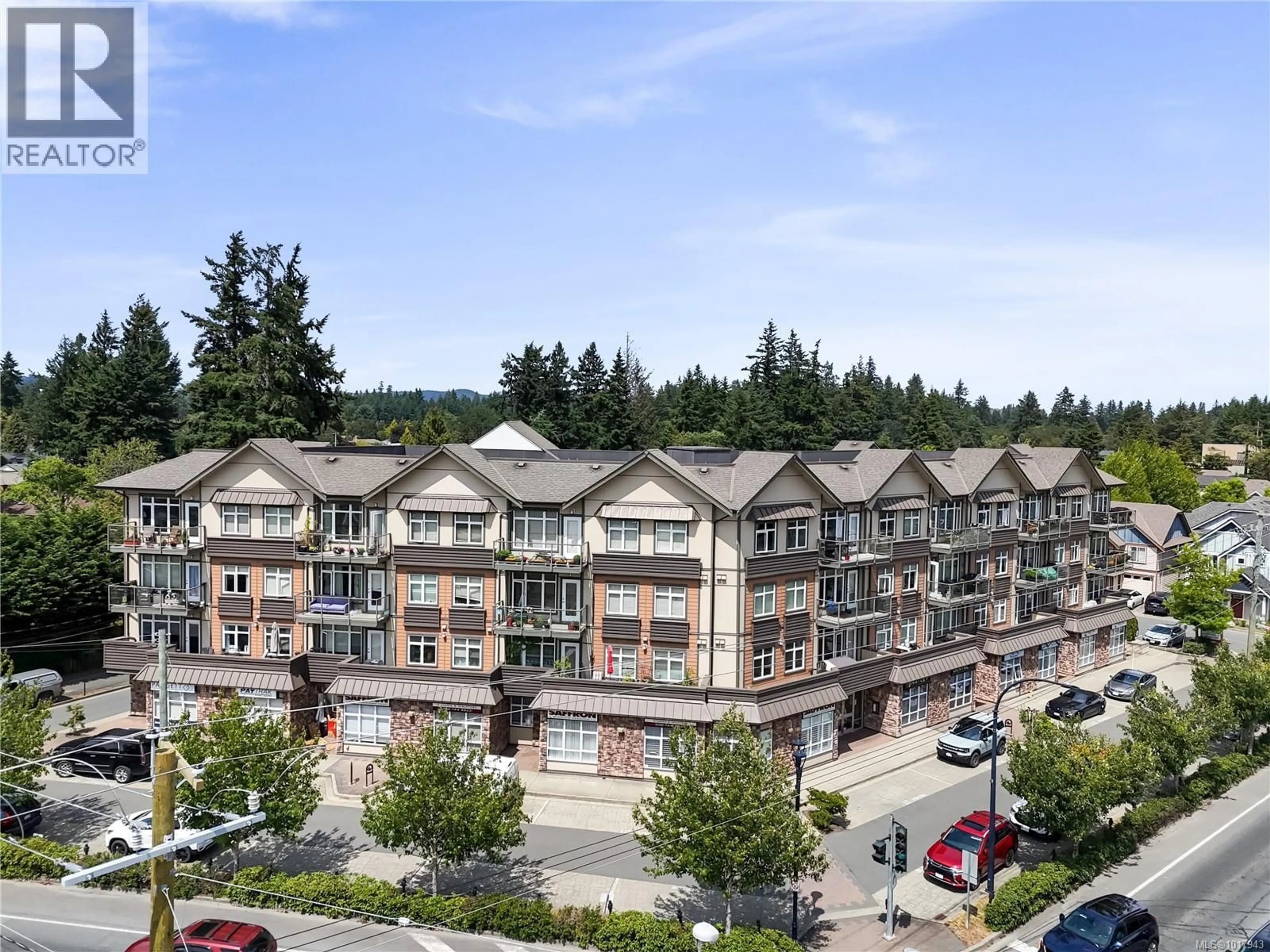 A pic from outside/outdoor area/front of a property/back of a property/a pic from drone, mountain view for 213 - 2220 SOOKE ROAD, Colwood British Columbia V9B0G9