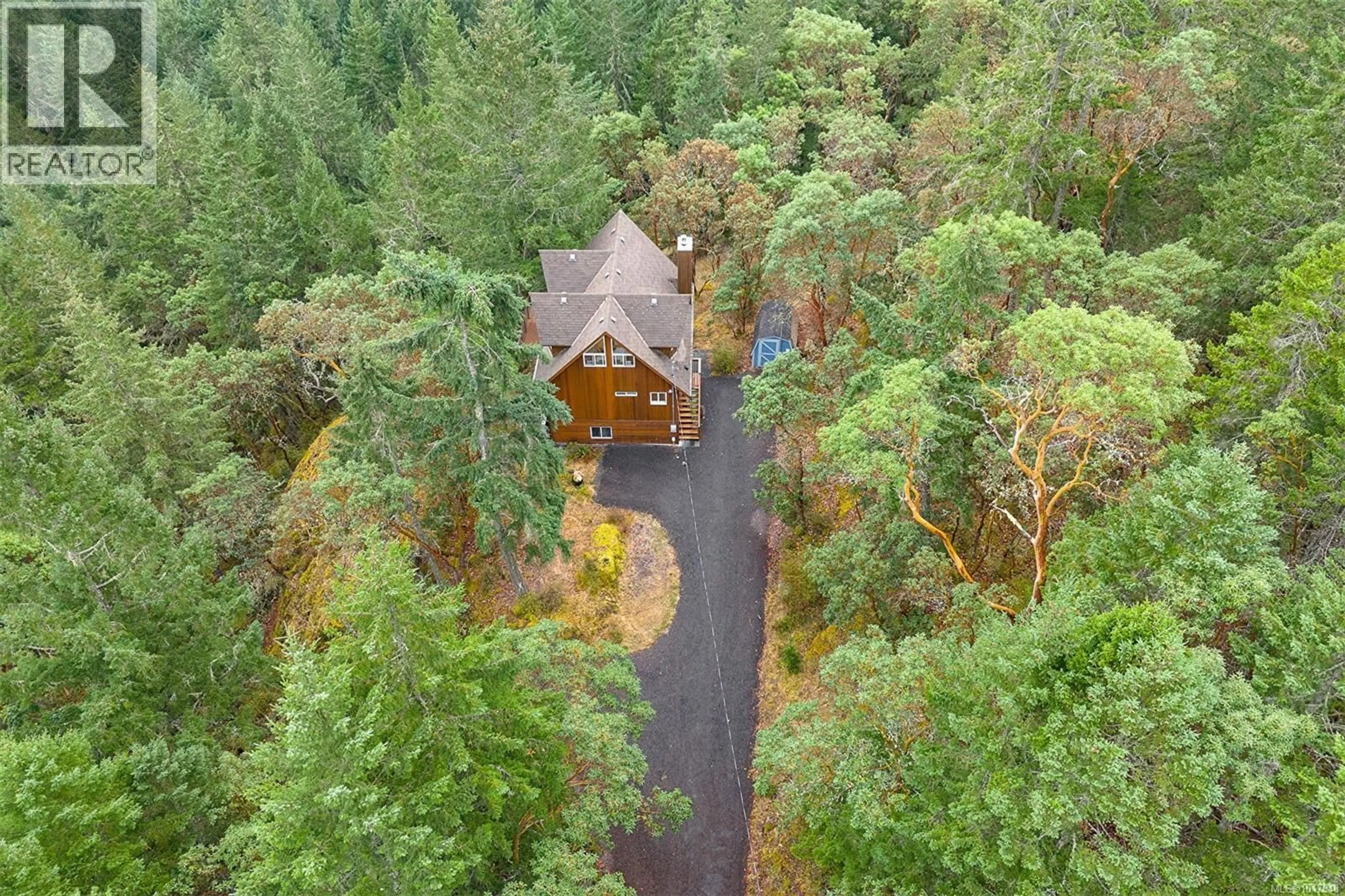 A pic from outside/outdoor area/front of a property/back of a property/a pic from drone, forest/trees view for 3715 MUNN ROAD, Highlands British Columbia V9E1C8