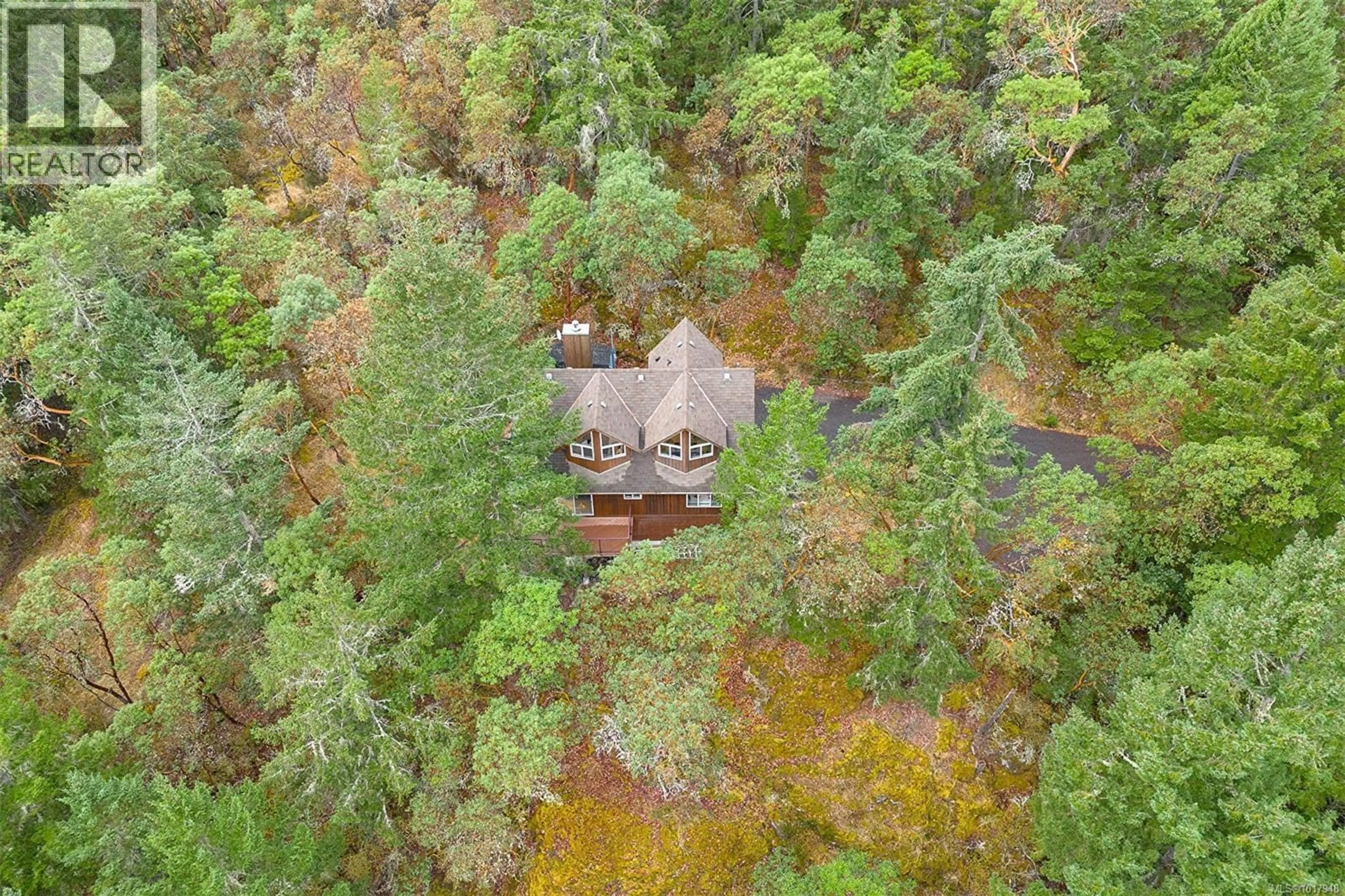 A pic from outside/outdoor area/front of a property/back of a property/a pic from drone, forest/trees view for 3715 MUNN ROAD, Highlands British Columbia V9E1C8