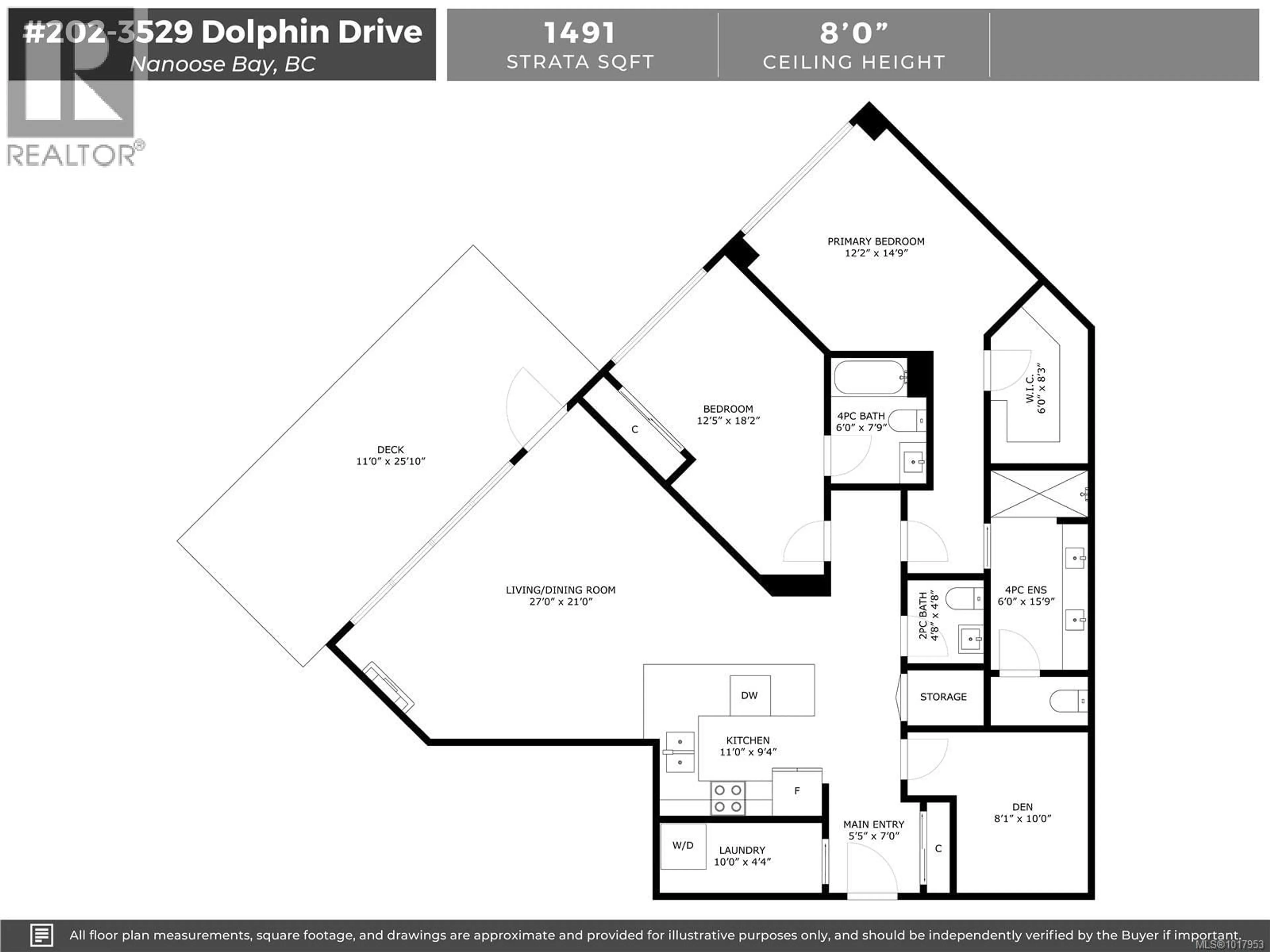 Floor plan for 202 - 3529 DOLPHIN DRIVE, Nanoose Bay British Columbia V9P9K1