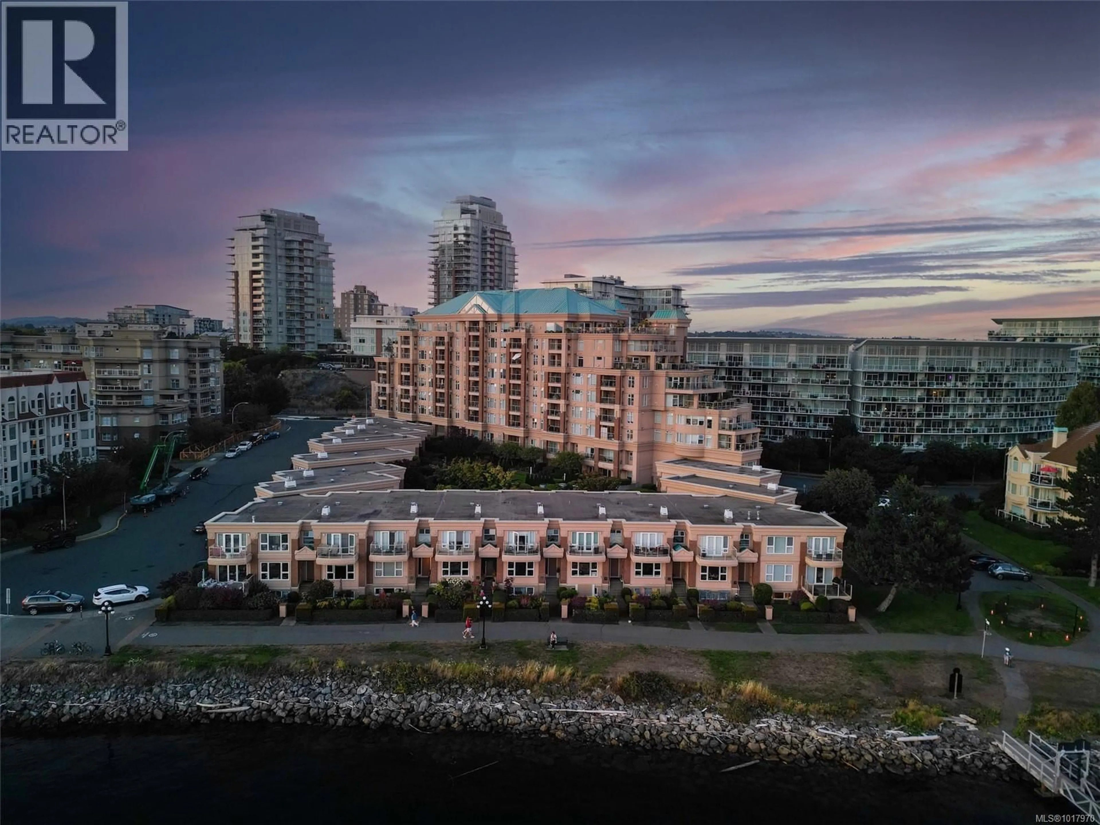 A pic from outside/outdoor area/front of a property/back of a property/a pic from drone, city buildings view from balcony for 126 - 75 SONGHEES ROAD, Victoria British Columbia V9A7M5