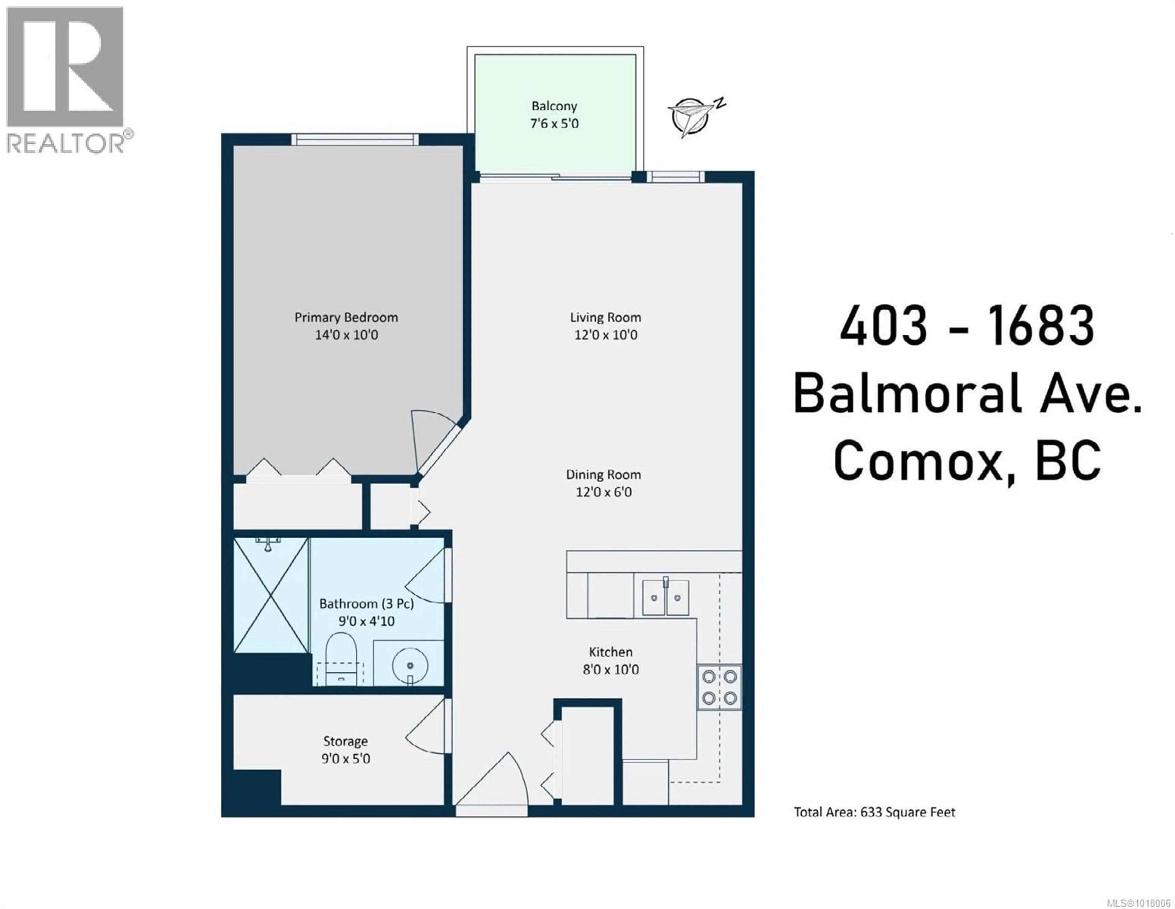Floor plan for 403 - 1683 BALMORAL AVENUE, Comox British Columbia V9M2M9