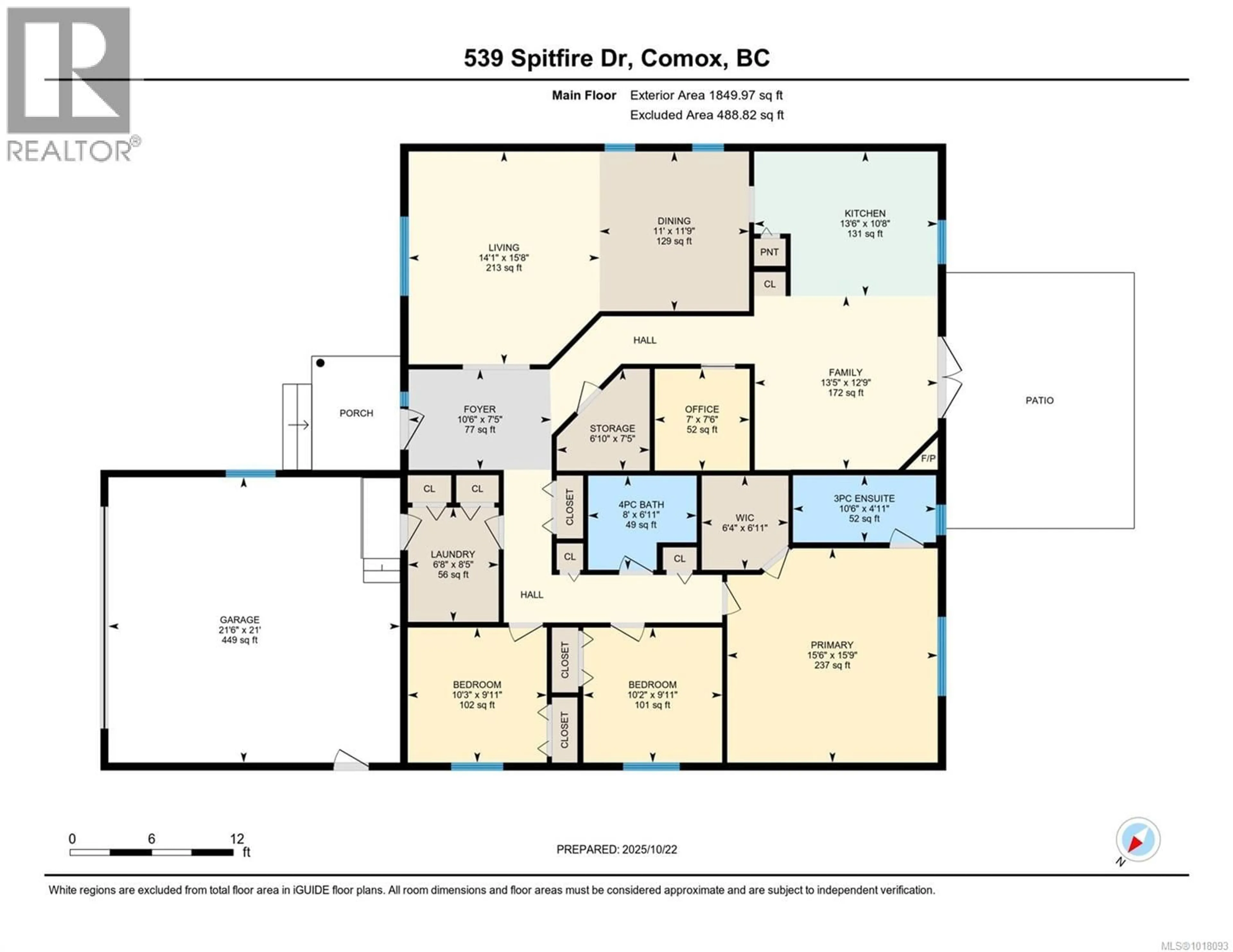 Floor plan for 539 SPITFIRE DRIVE, Comox British Columbia V9M0A1