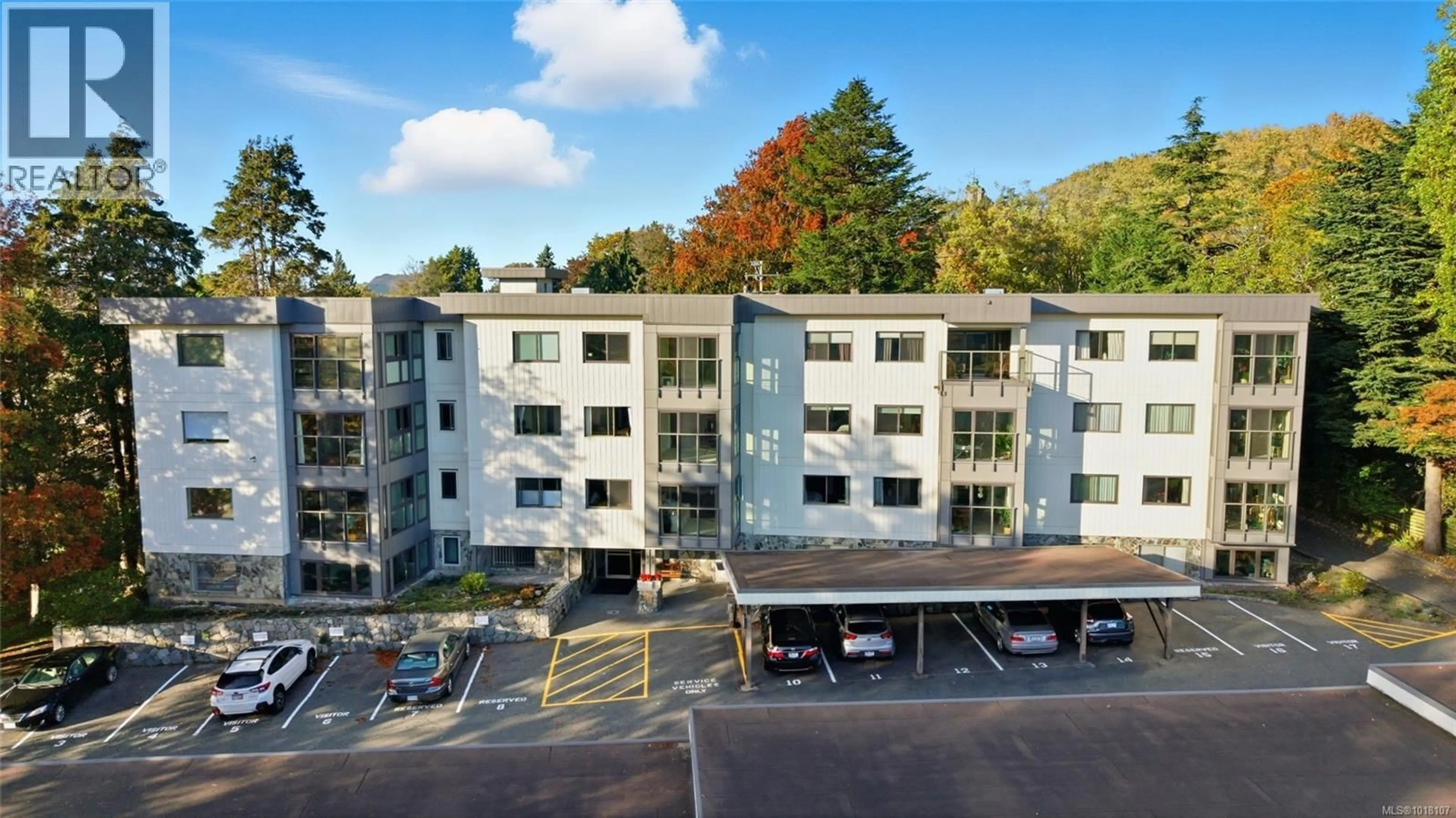 A pic from outside/outdoor area/front of a property/back of a property/a pic from drone, building for 405 - 1875 LANSDOWNE ROAD, Saanich British Columbia V8P1A9