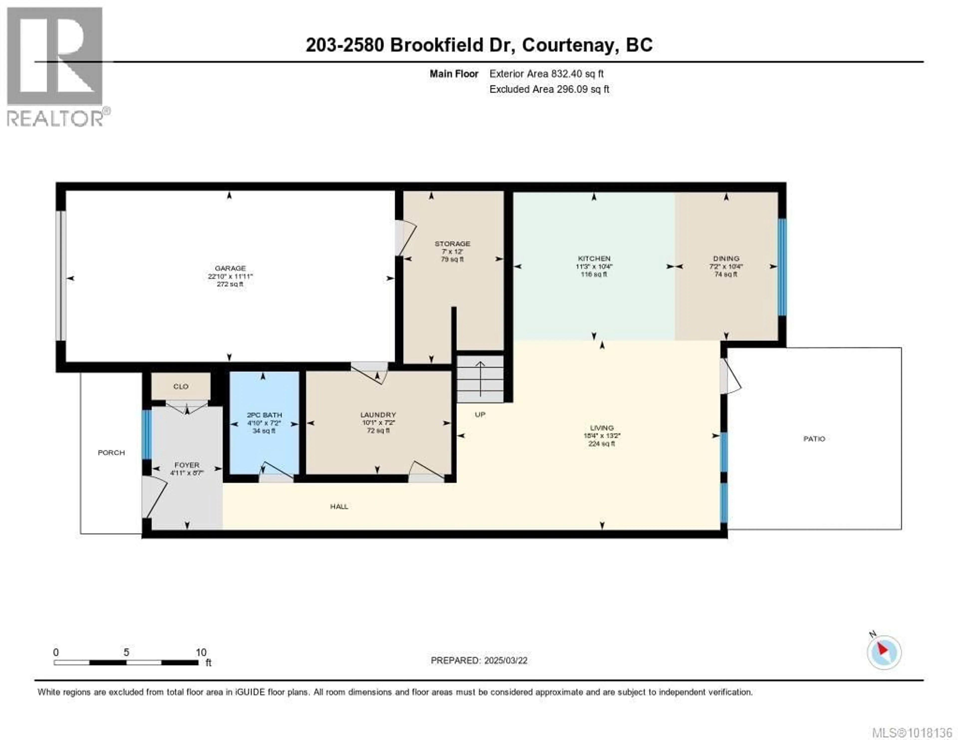 Floor plan for 203 - 2580 BROOKFIELD DRIVE, Courtenay British Columbia V9N0J8