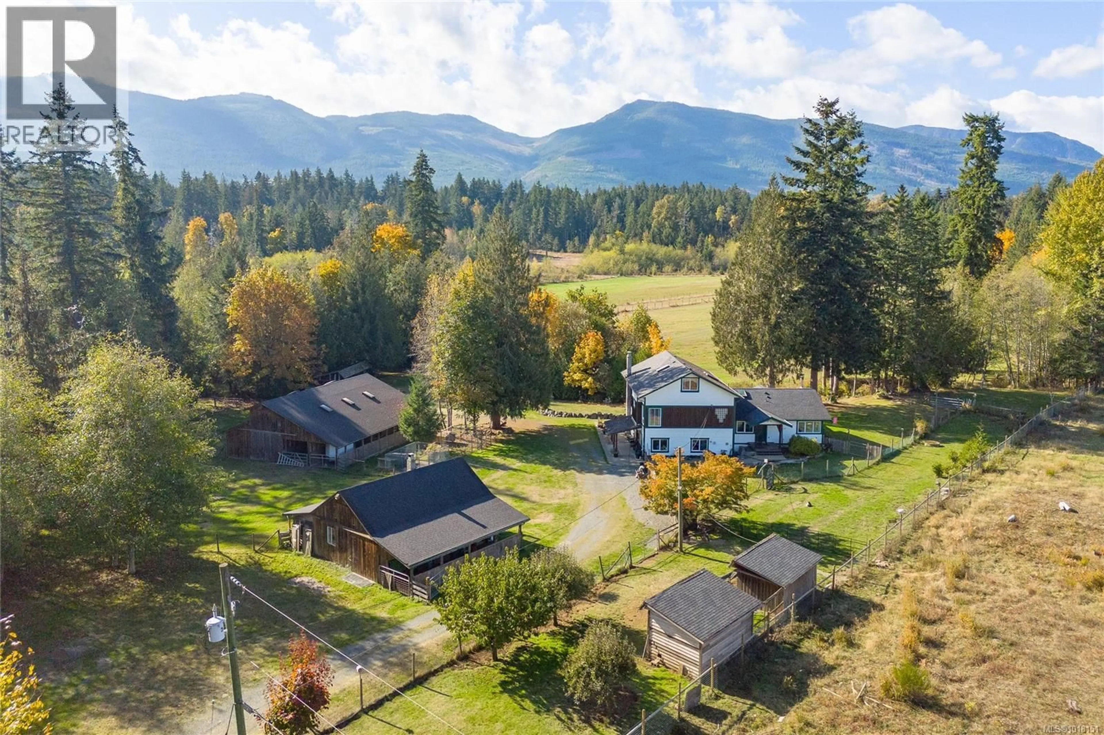 A pic from outside/outdoor area/front of a property/back of a property/a pic from drone, mountain view for 1445 MCLEAN ROAD, Errington British Columbia V0R1V0