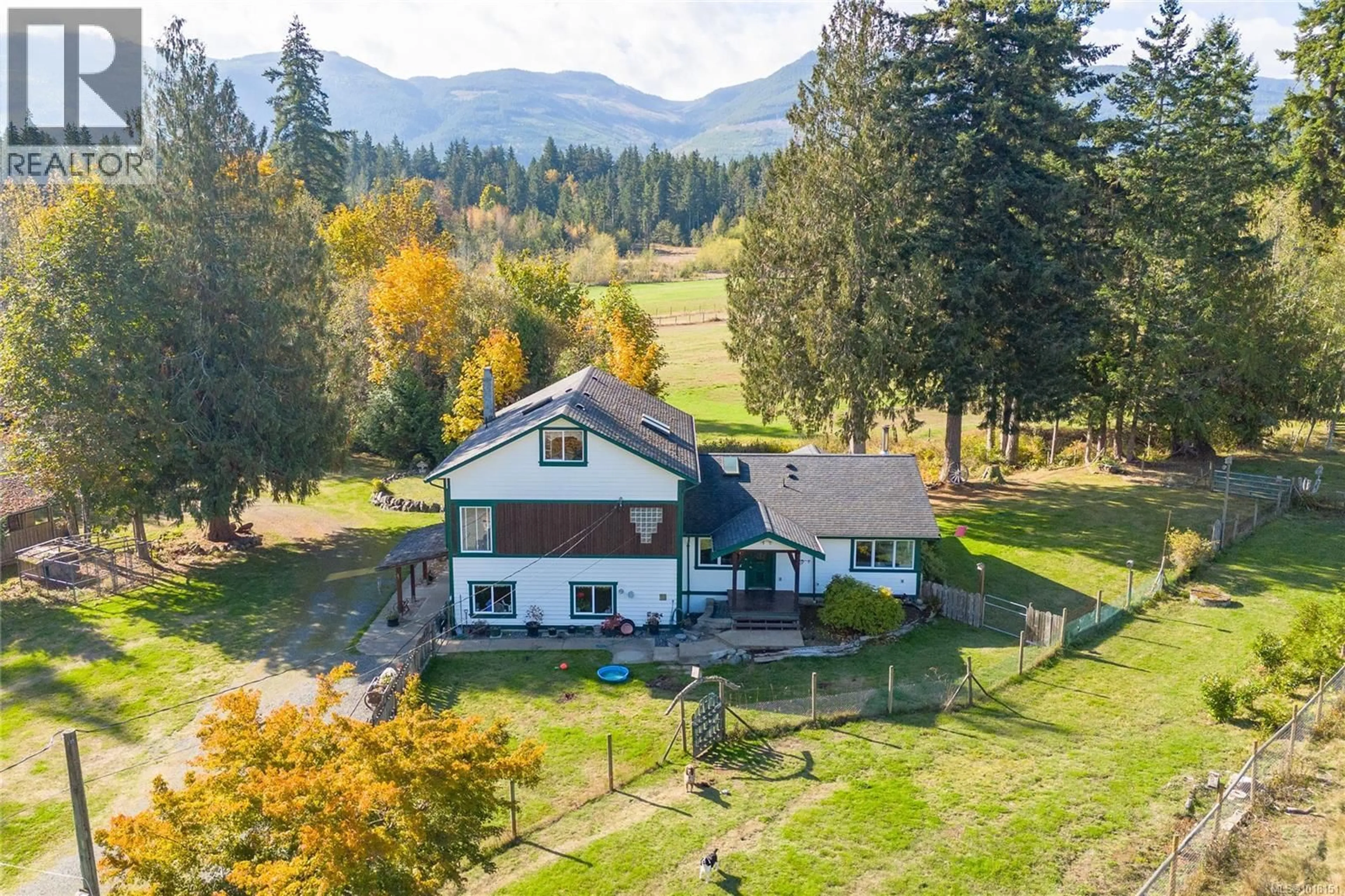 A pic from outside/outdoor area/front of a property/back of a property/a pic from drone, mountain view for 1445 MCLEAN ROAD, Errington British Columbia V0R1V0