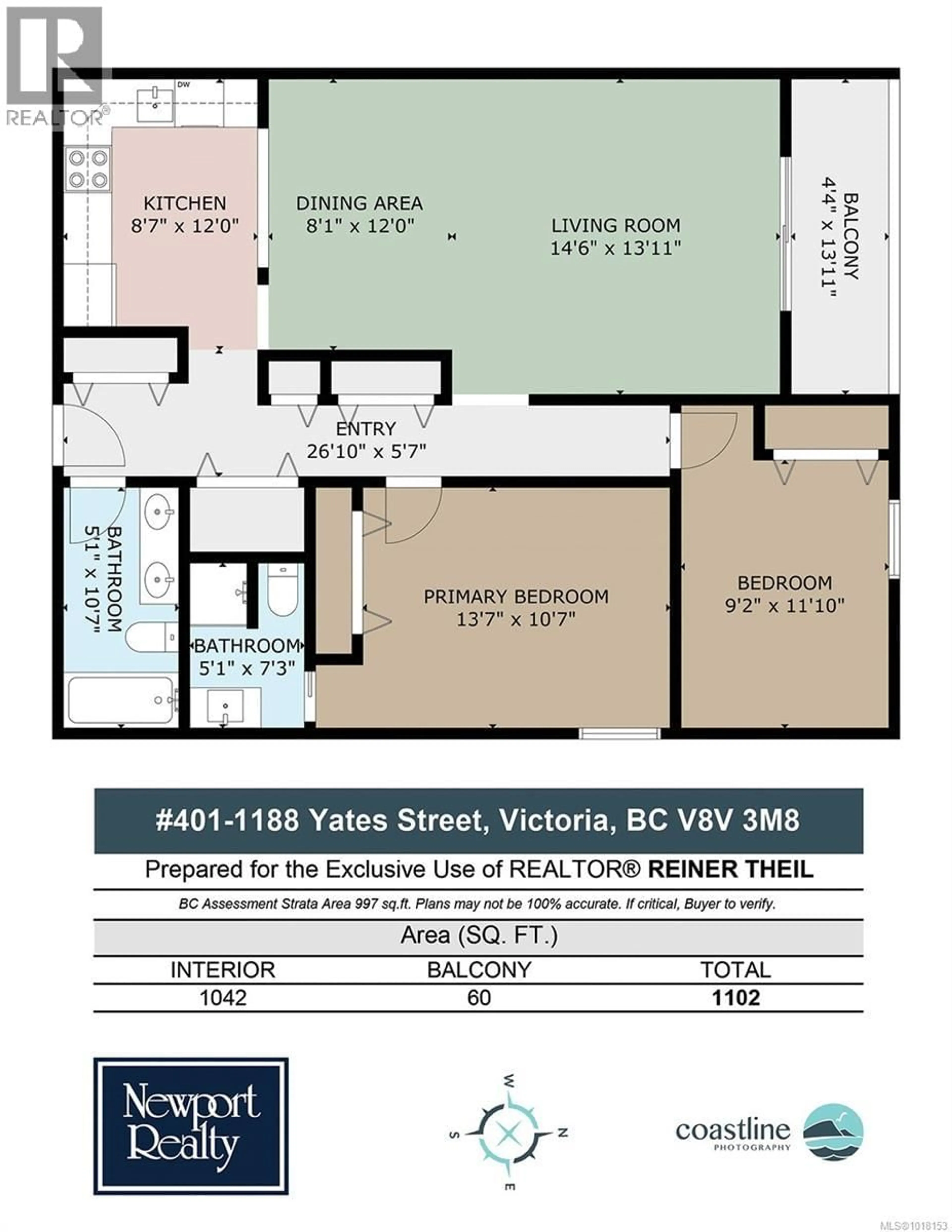 Floor plan for 401 - 1188 YATES STREET, Victoria British Columbia V8V3M8