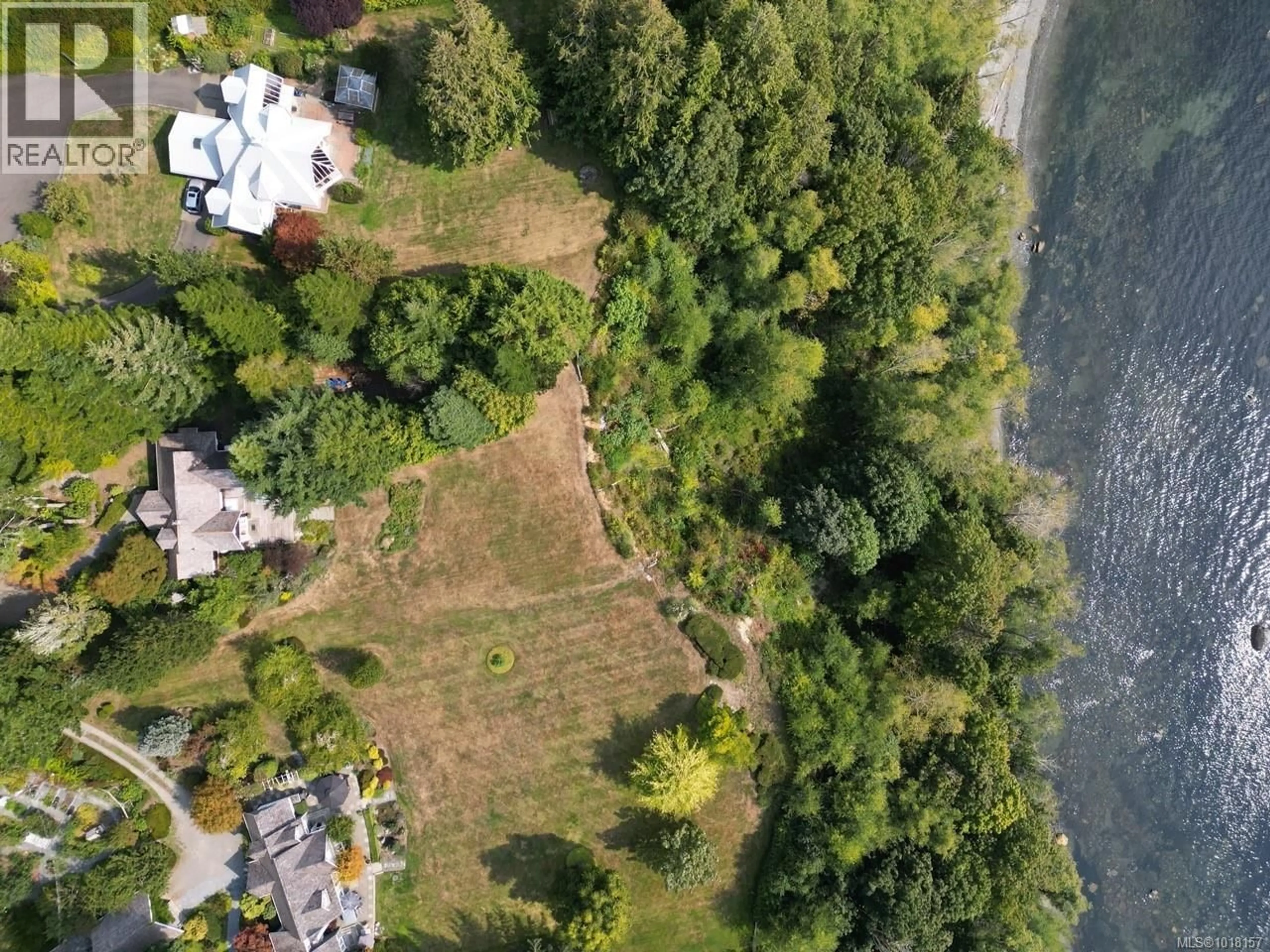 A pic from outside/outdoor area/front of a property/back of a property/a pic from drone, water/lake/river/ocean view for 9259 INVERMUIR ROAD, Sooke British Columbia V9Z1G3