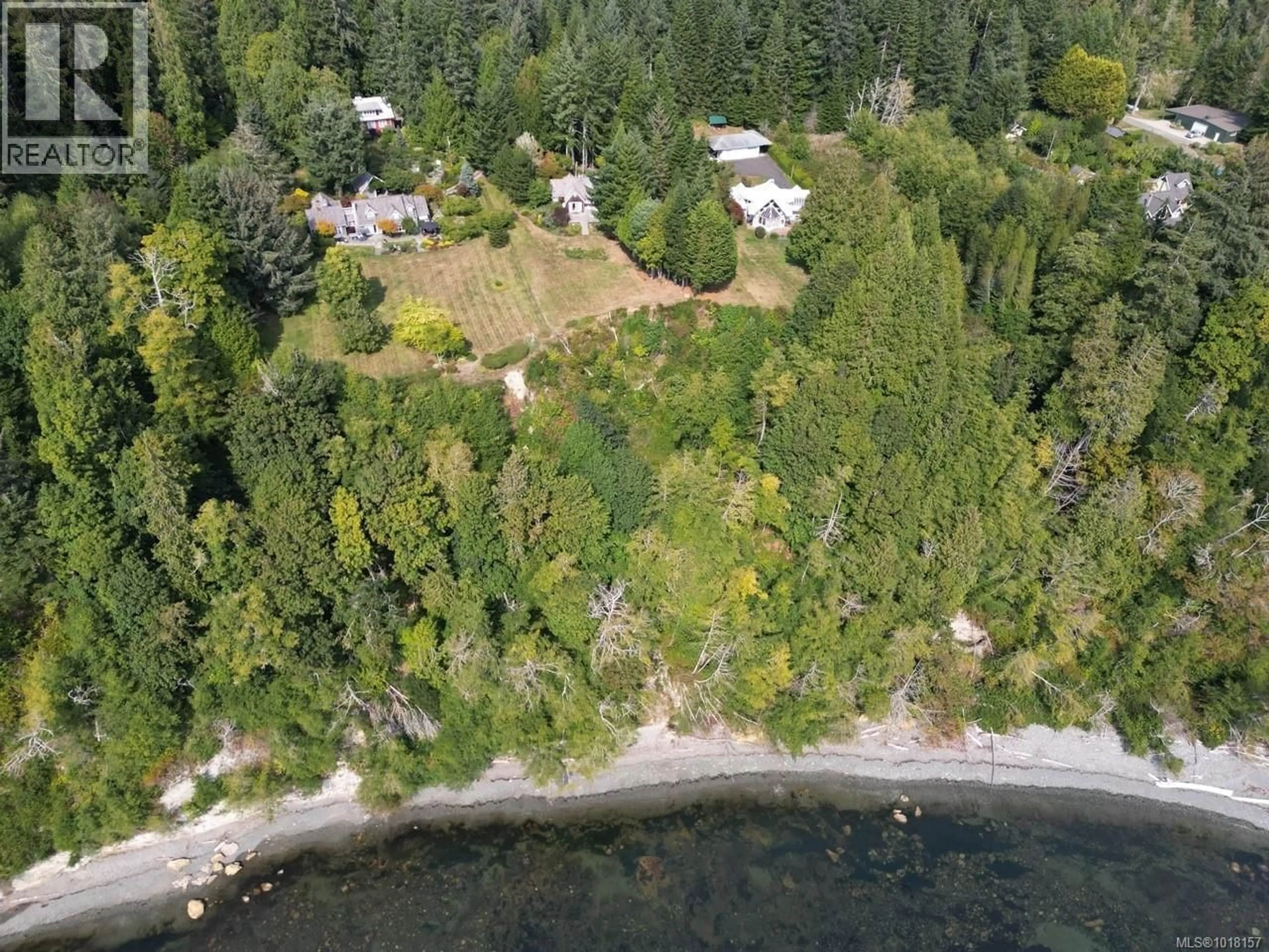 A pic from outside/outdoor area/front of a property/back of a property/a pic from drone, water/lake/river/ocean view for 9259 INVERMUIR ROAD, Sooke British Columbia V9Z1G3