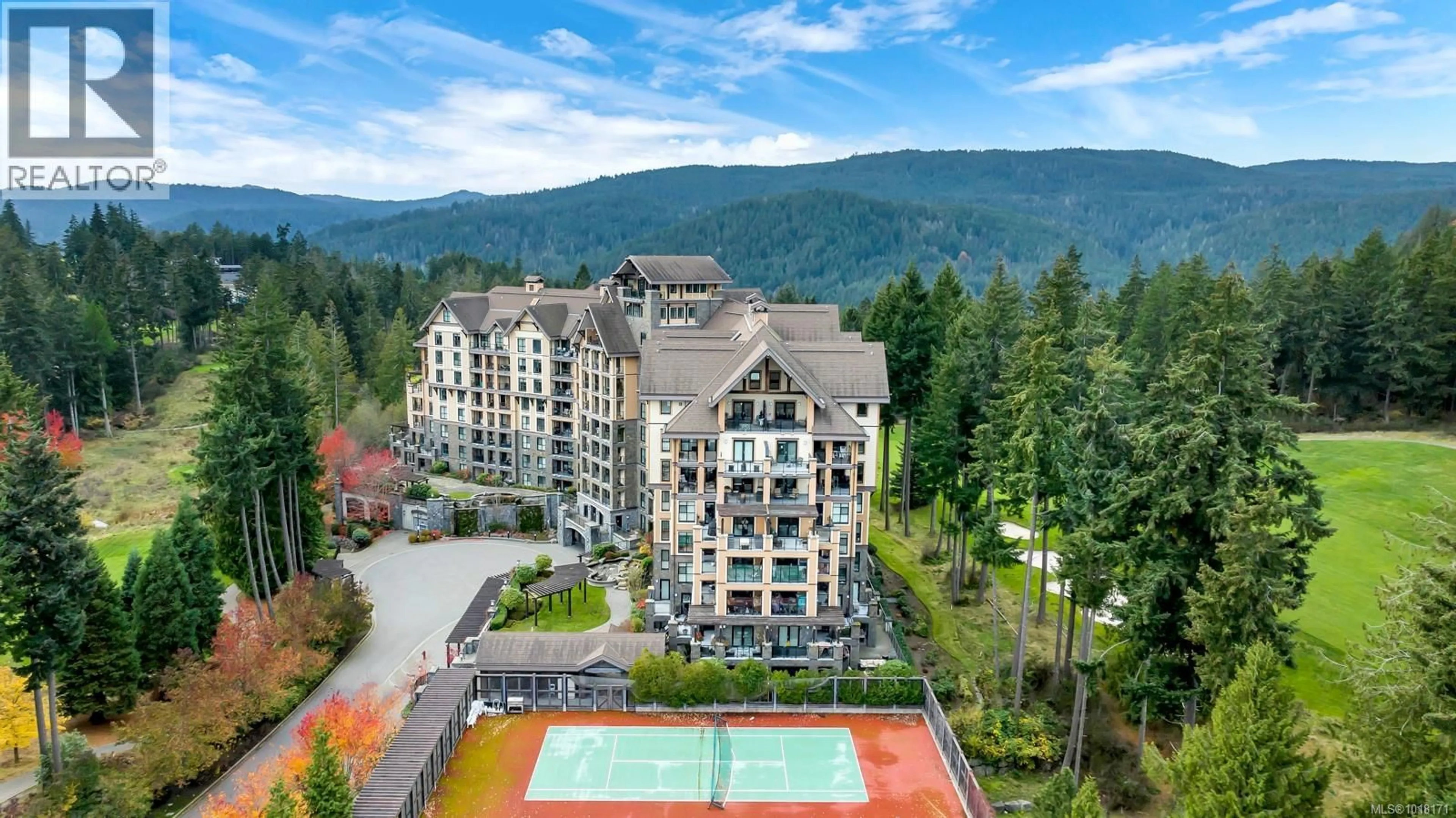 A pic from outside/outdoor area/front of a property/back of a property/a pic from drone, mountain view for 802 - 1400 LYNBURNE PLACE, Langford British Columbia V9B0A4