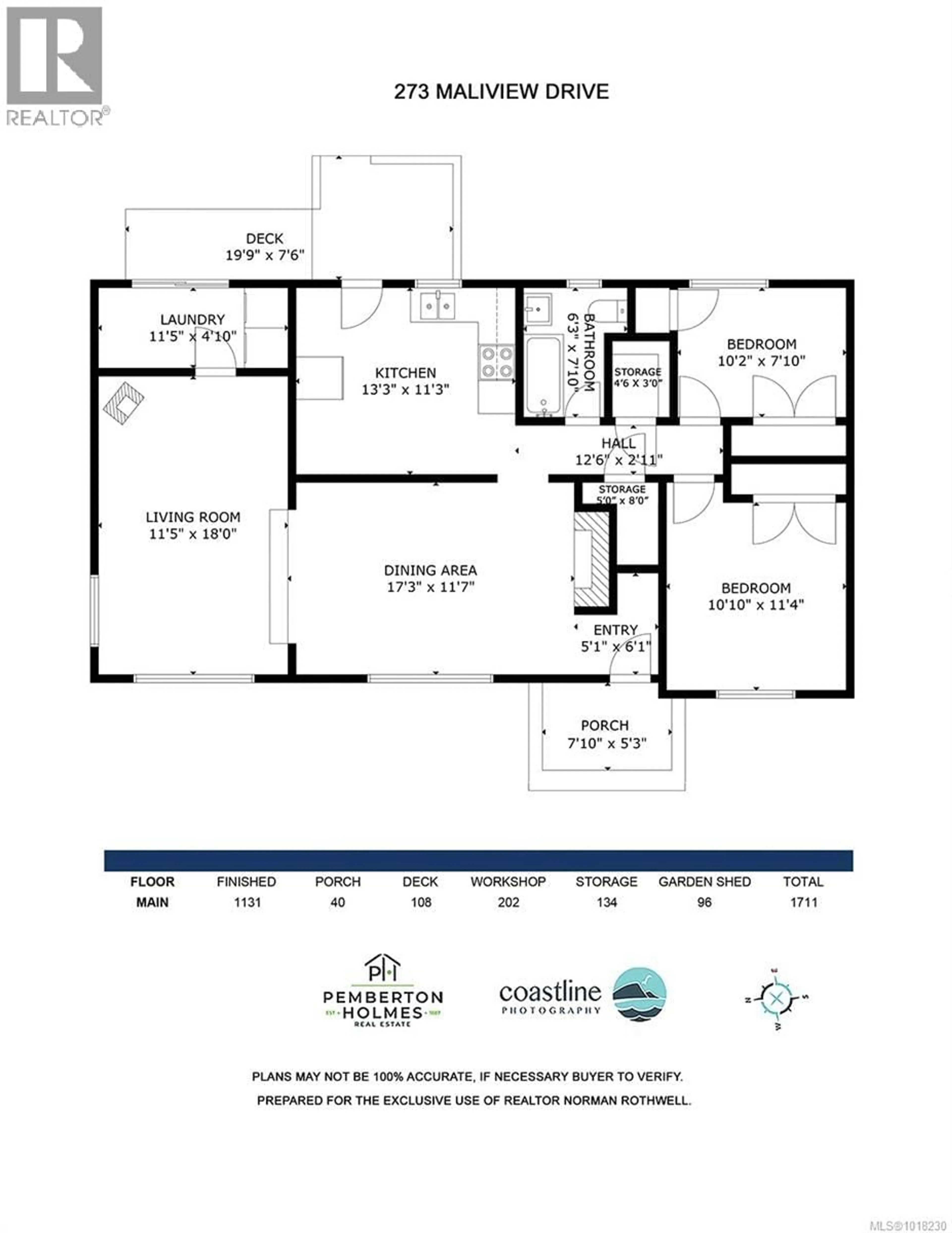 Floor plan for 273 MALIVIEW DRIVE, Salt Spring British Columbia V8K1B1