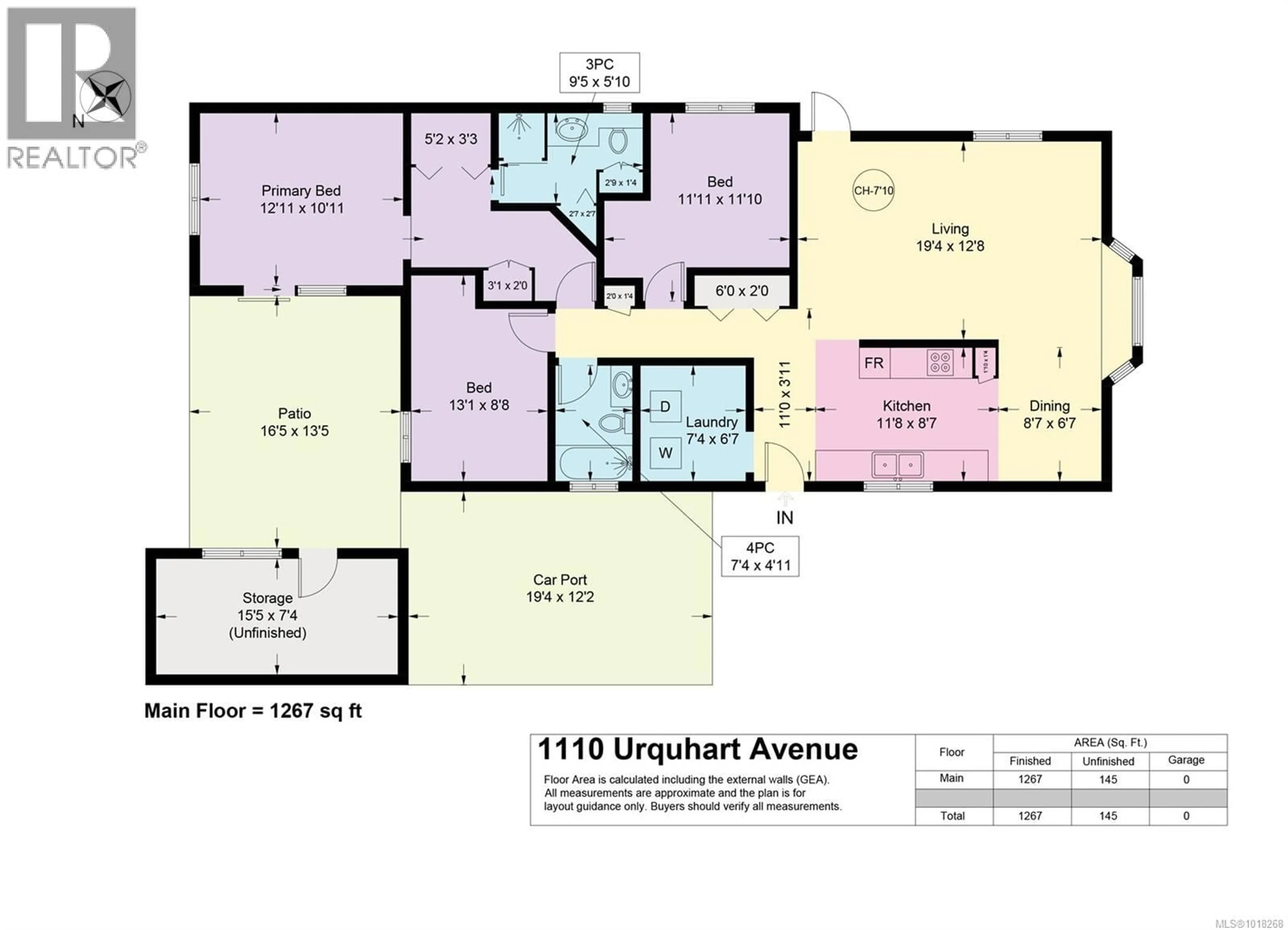 Floor plan for 1110 URQUHART AVENUE, Courtenay British Columbia V9N3K5