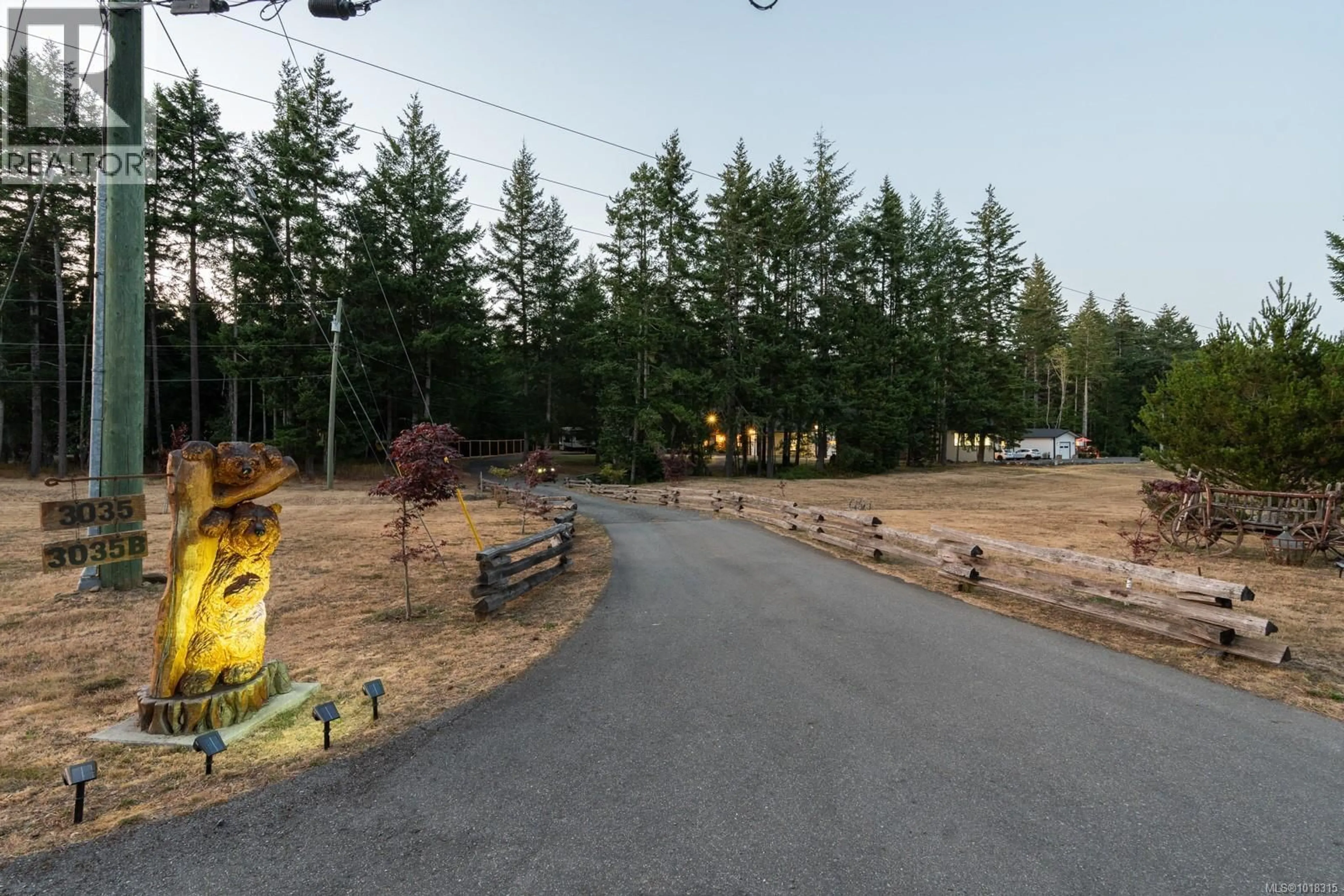 A pic from outside/outdoor area/front of a property/back of a property/a pic from drone, forest/trees view for 3035 SARAH DRIVE, Sooke British Columbia V9Z0J5