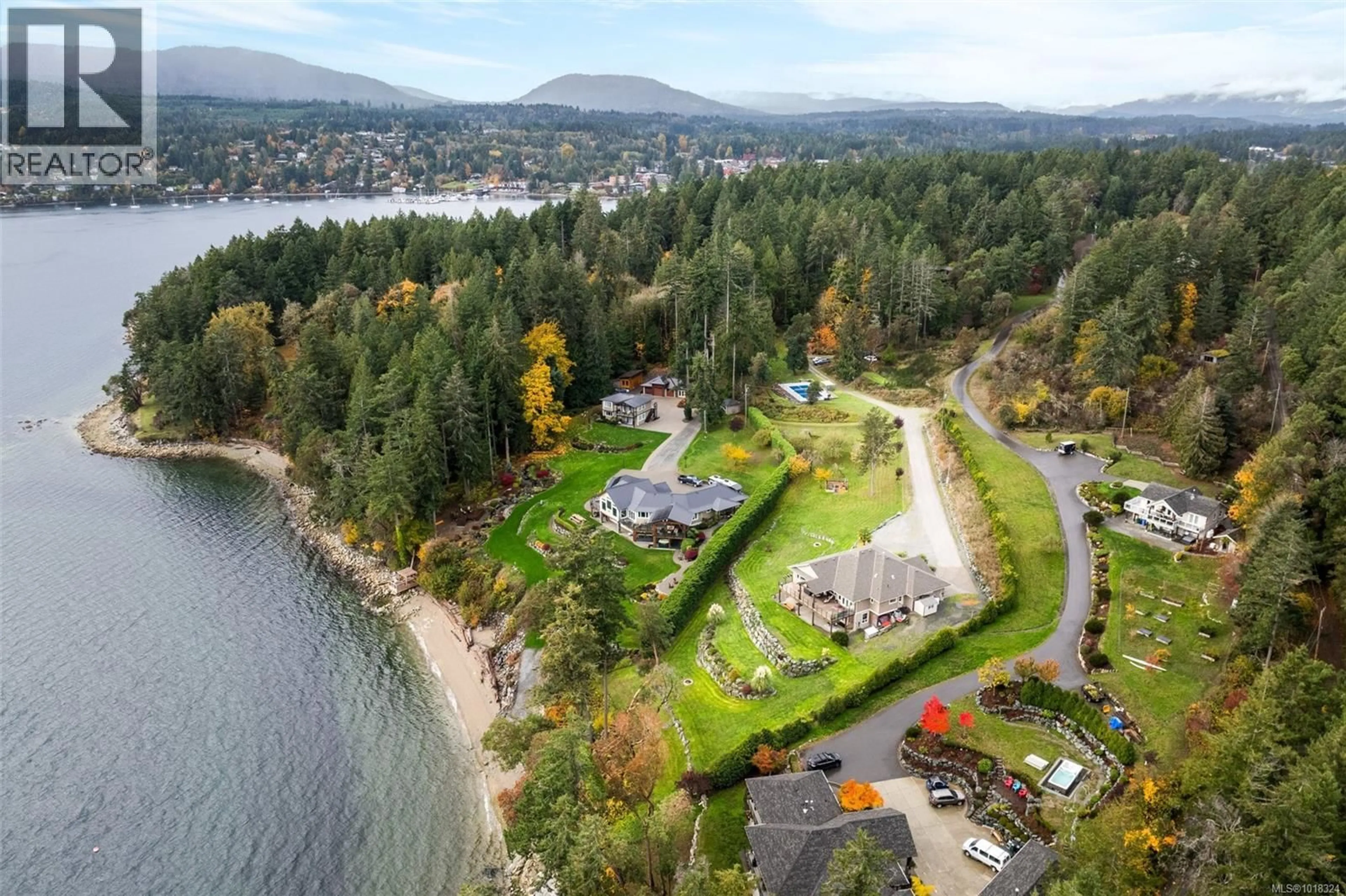 A pic from outside/outdoor area/front of a property/back of a property/a pic from drone, water/lake/river/ocean view for 2851 WHISKEY POINT ROAD, Mill Bay British Columbia V0R2P2