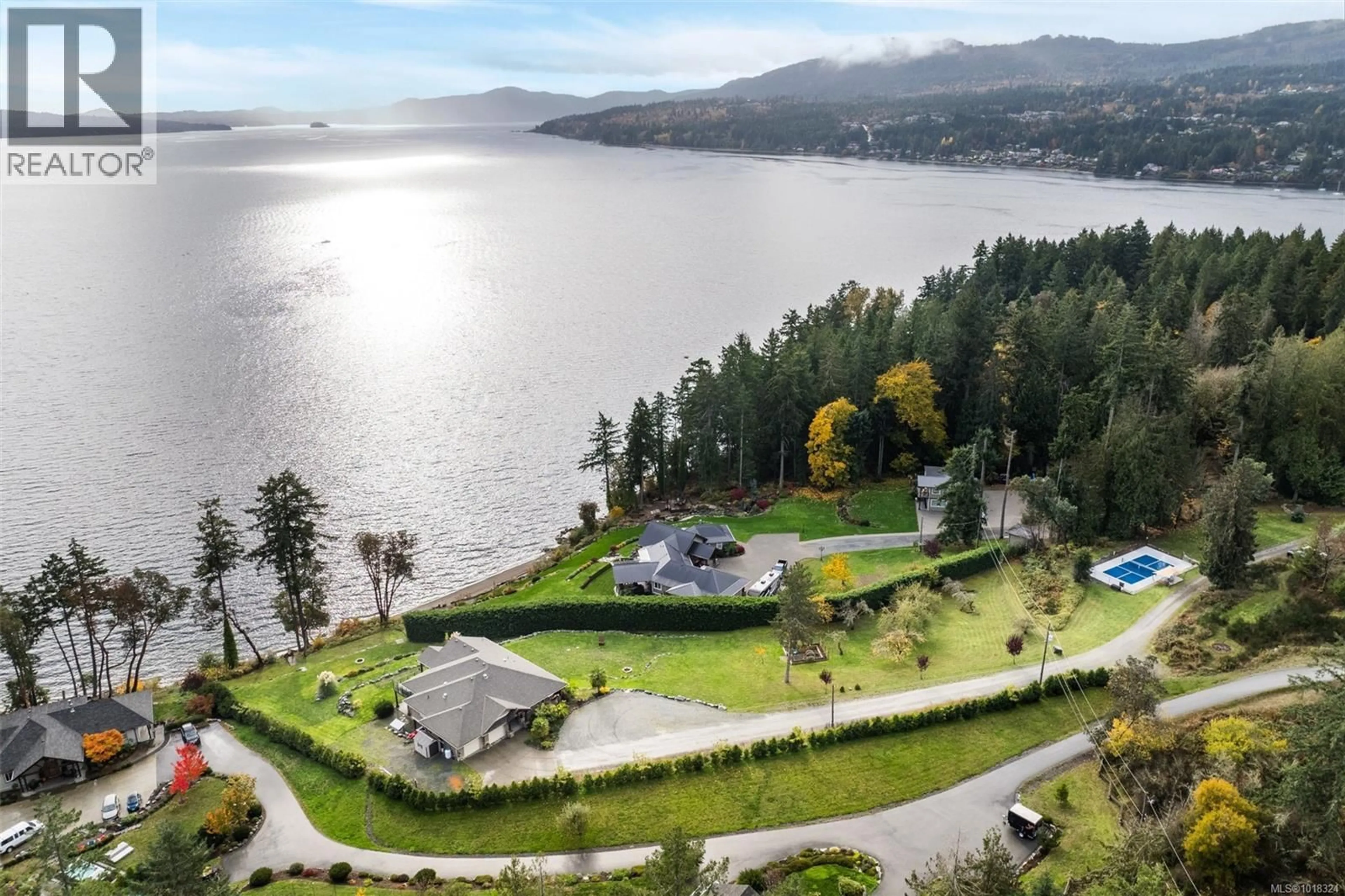 A pic from outside/outdoor area/front of a property/back of a property/a pic from drone, water/lake/river/ocean view for 2851 WHISKEY POINT ROAD, Mill Bay British Columbia V0R2P2