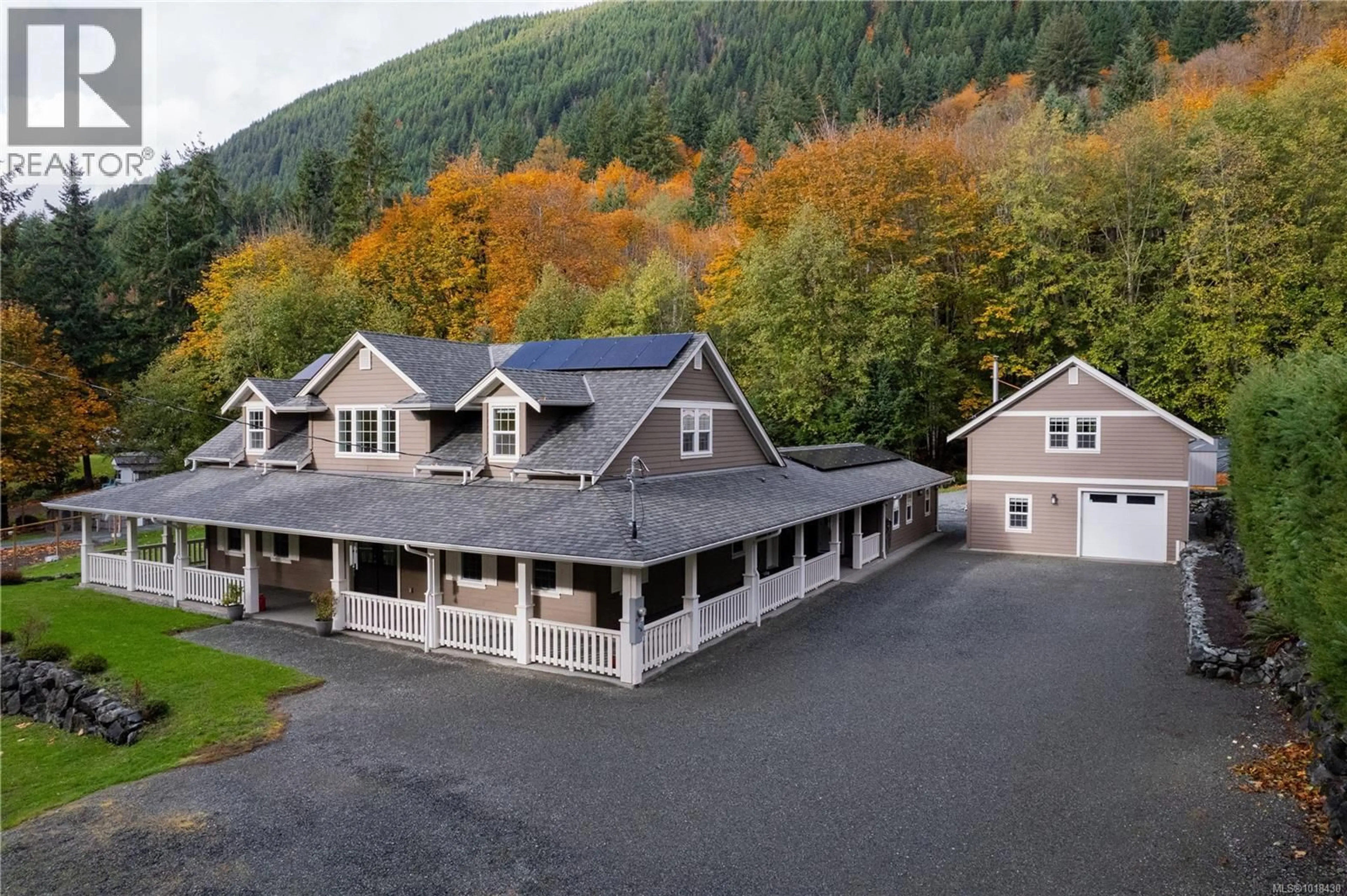 A pic from outside/outdoor area/front of a property/back of a property/a pic from drone, mountain view for 10011 YOUBOU ROAD, Youbou British Columbia V0R3E1
