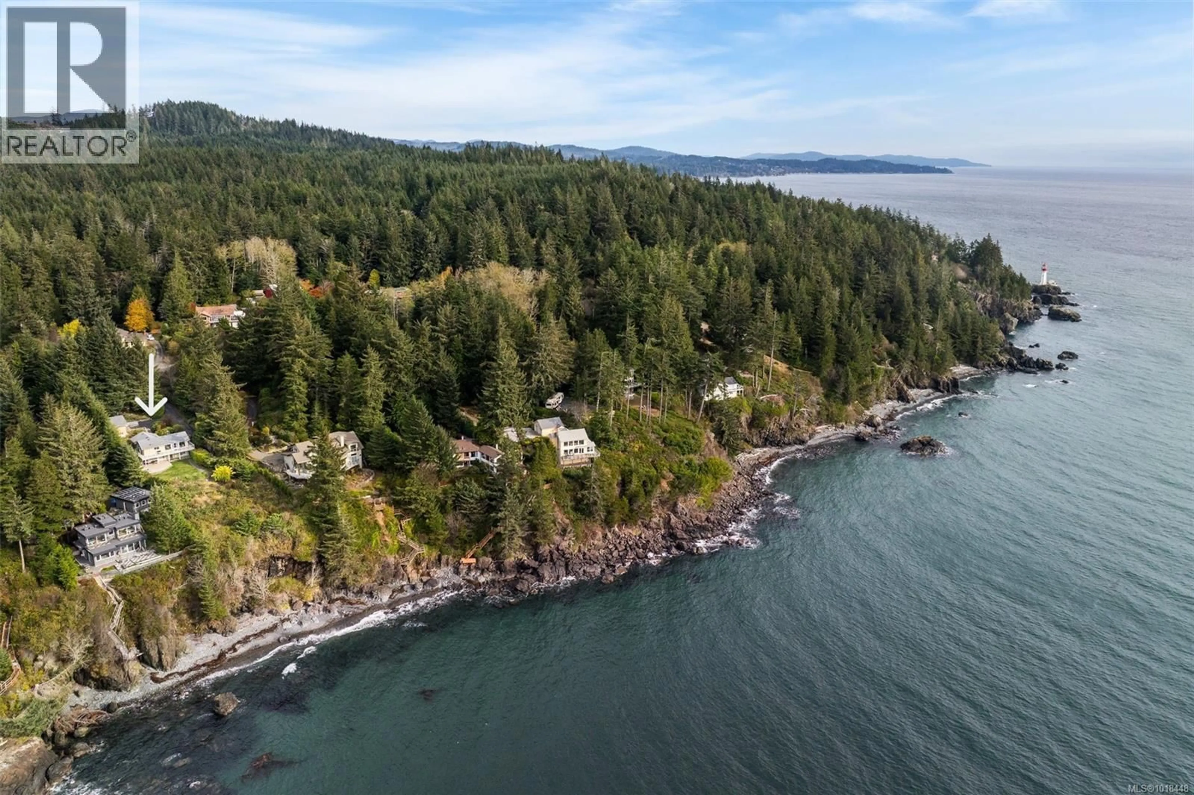 A pic from outside/outdoor area/front of a property/back of a property/a pic from drone, water/lake/river/ocean view for 2594 SEASIDE DRIVE, Sooke British Columbia V9Z1G7